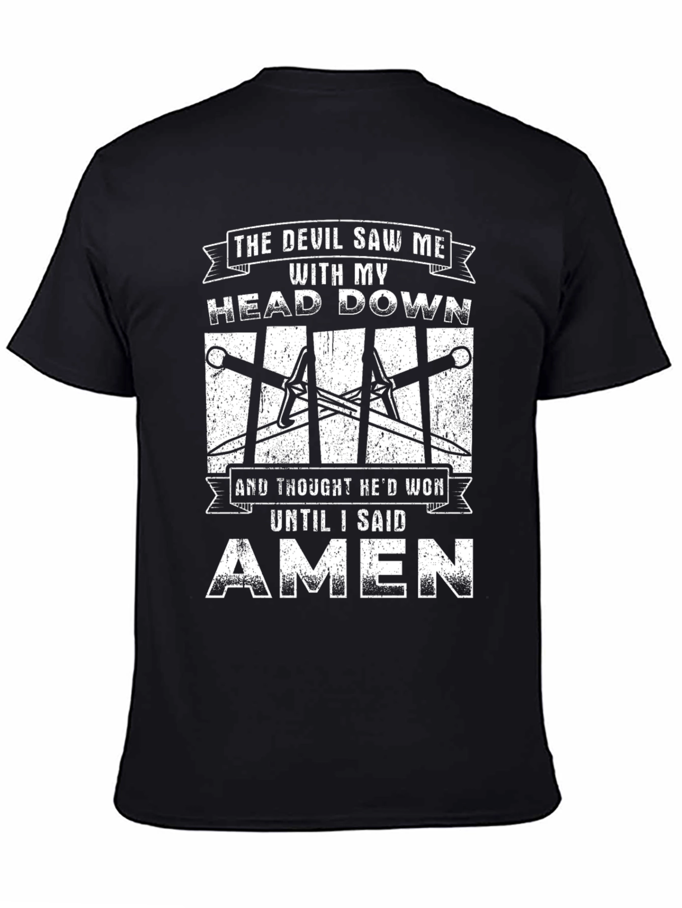The Devil Saw Me Amen T-Shirt - Black