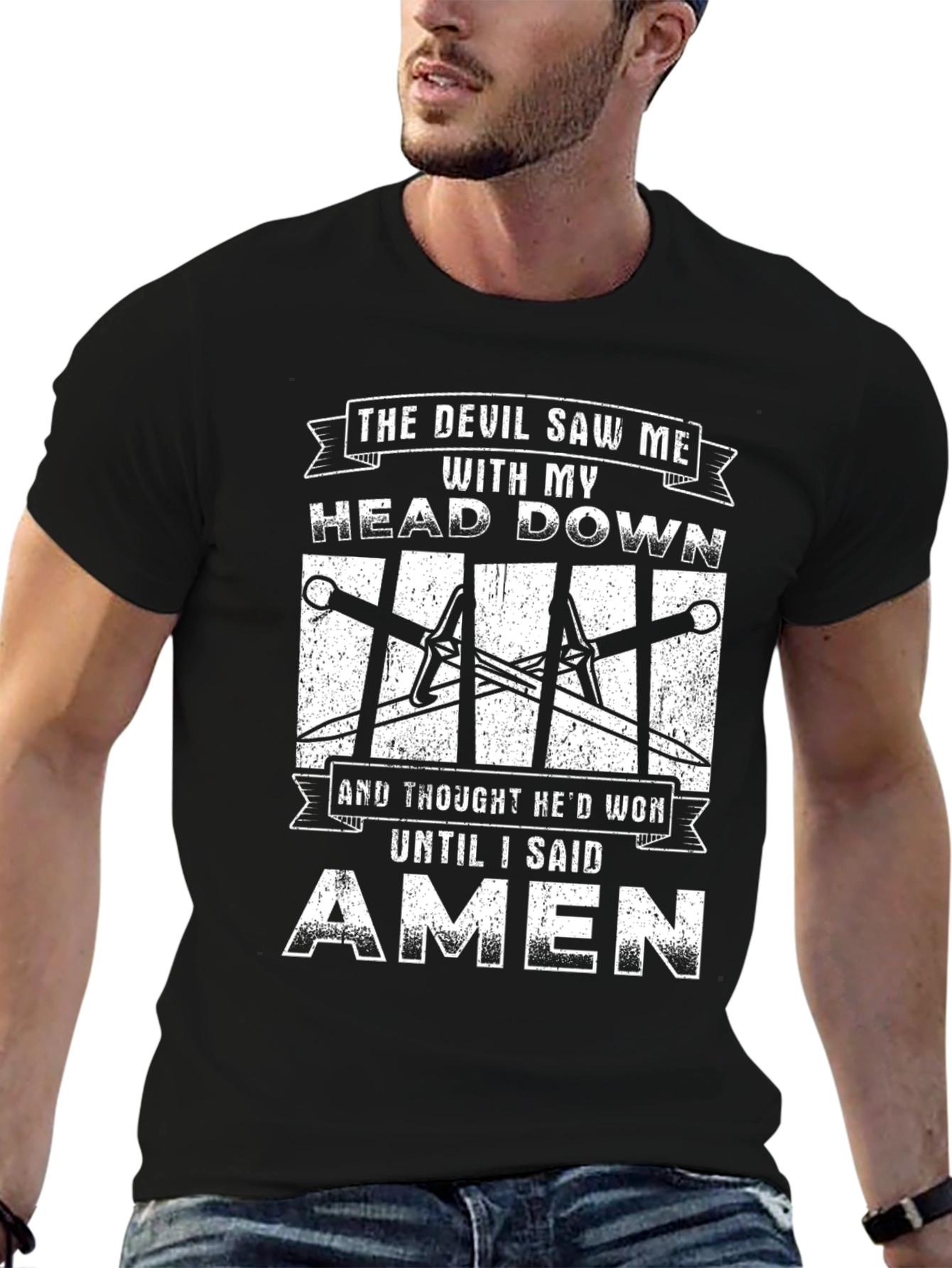 The Devil Saw Me Amen T-Shirt - Black