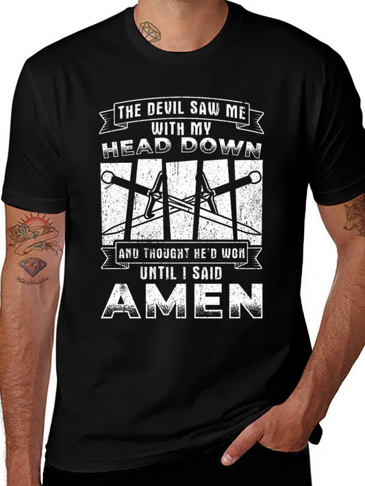 The Devil Saw Me Amen T-Shirt - Black