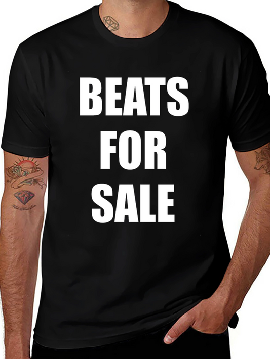 Beats For Sale Black Cotton T-Shirt