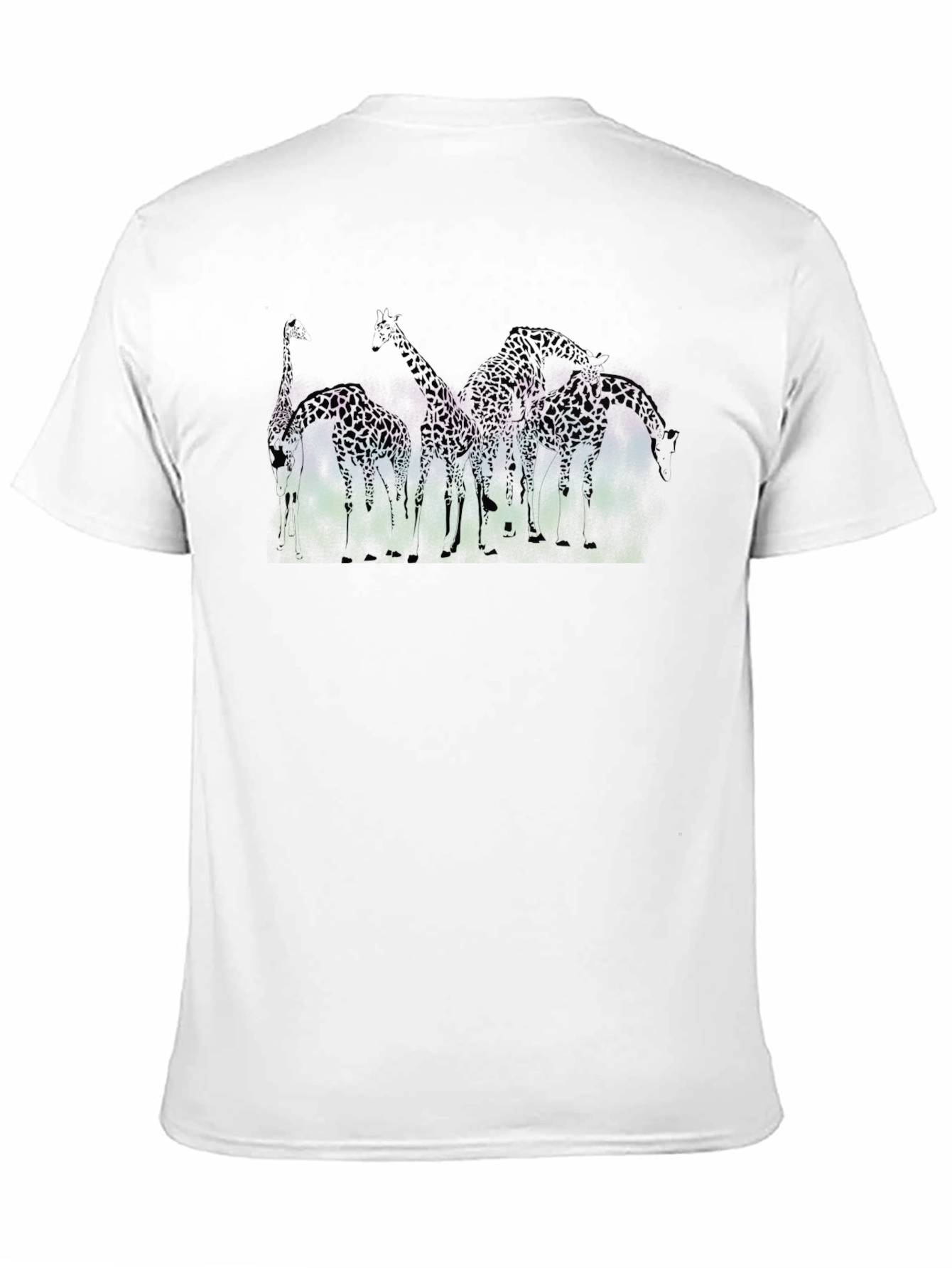 Giraffe Graphic Tee - Mens Black Crew Neck T-Shirt