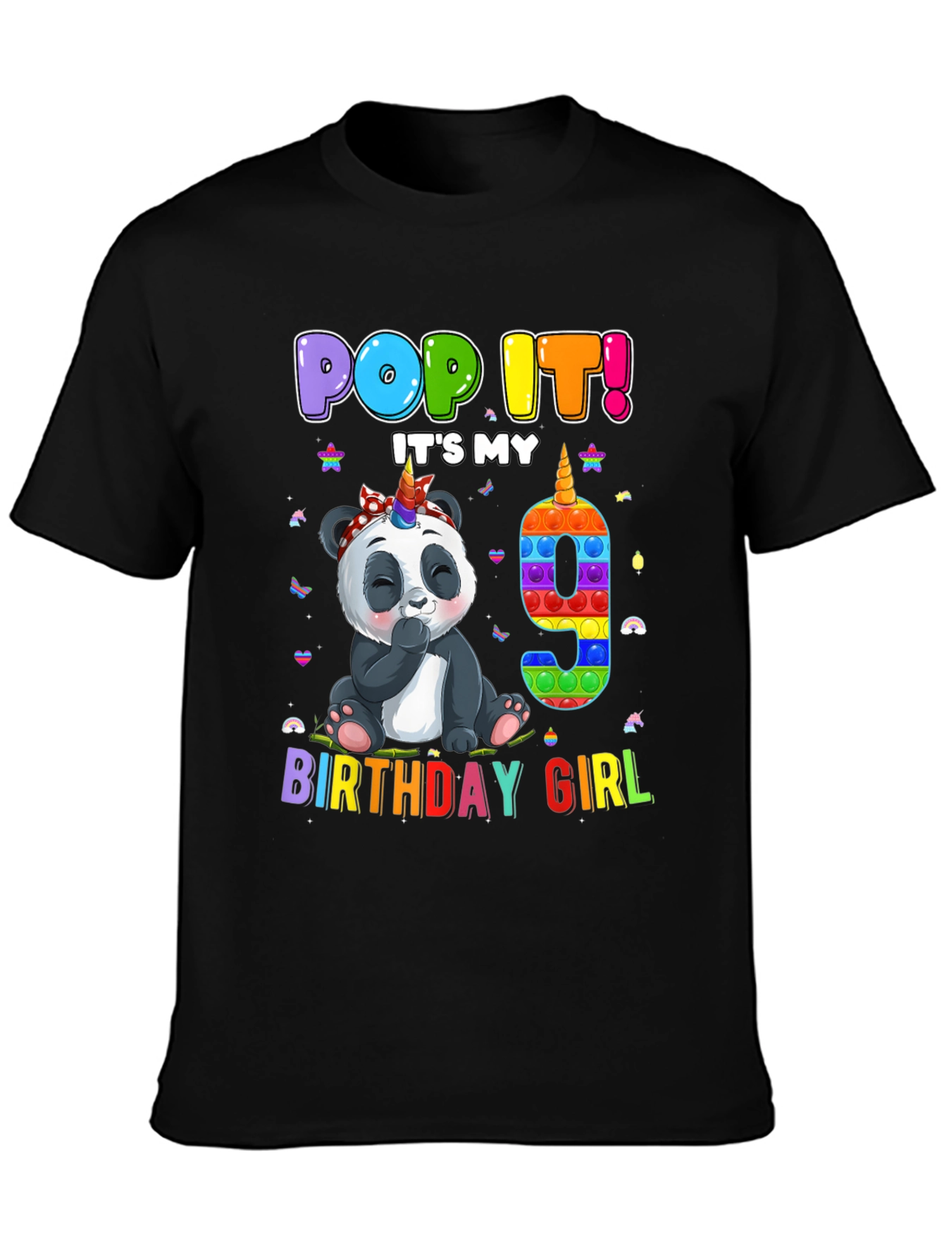 Pop It Birthday Girl 9 T-Shirt