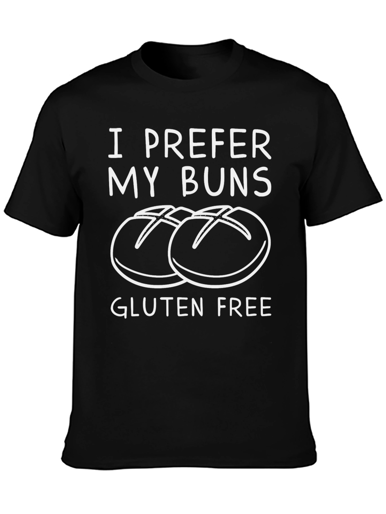 Gluten Free Buns T-Shirt - Unisex Black Tee