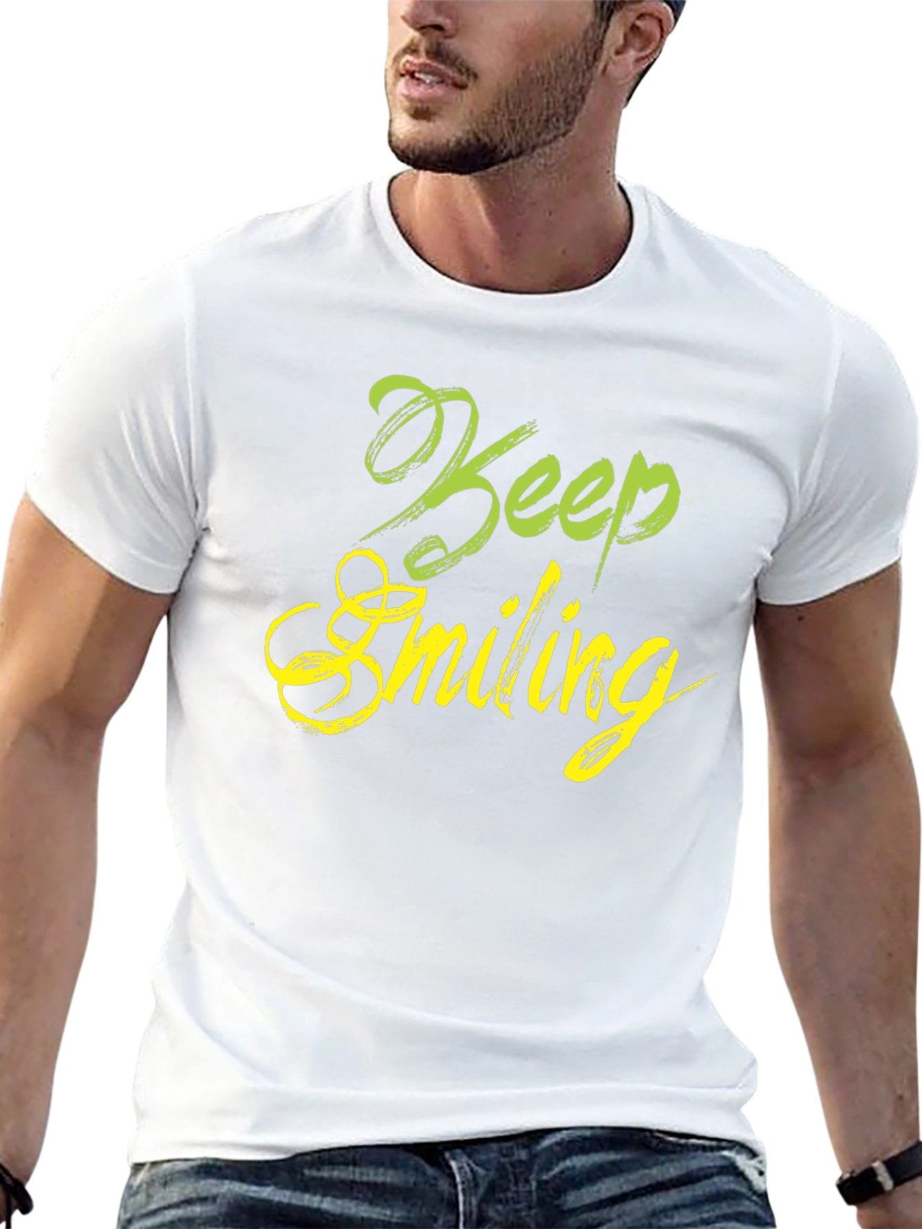 Keep Smiling Black Graphic T-Shirt