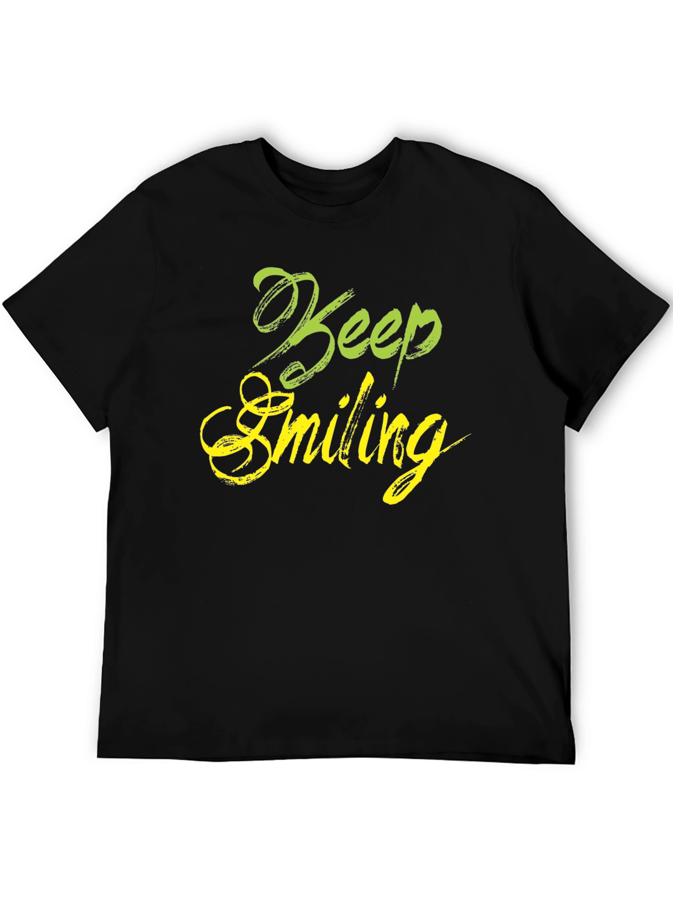 Keep Smiling Black Graphic T-Shirt