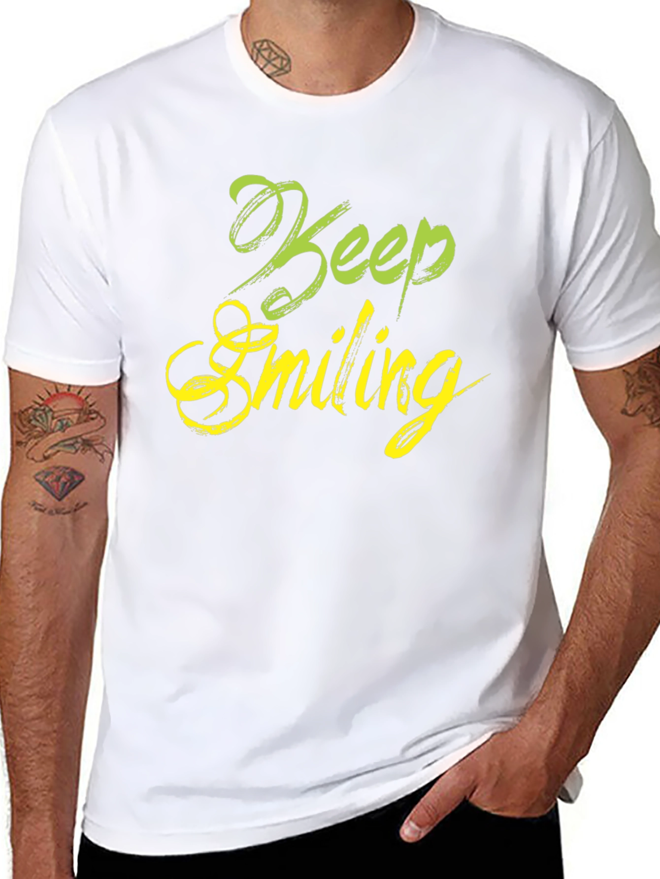 Keep Smiling Black Graphic T-Shirt