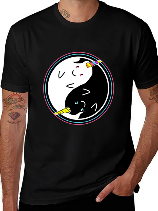 Yin Yang Unicorn Graphic T-Shirt