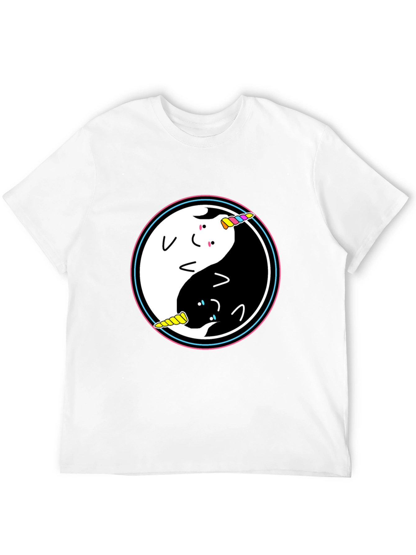 Yin Yang Unicorn Graphic T-Shirt