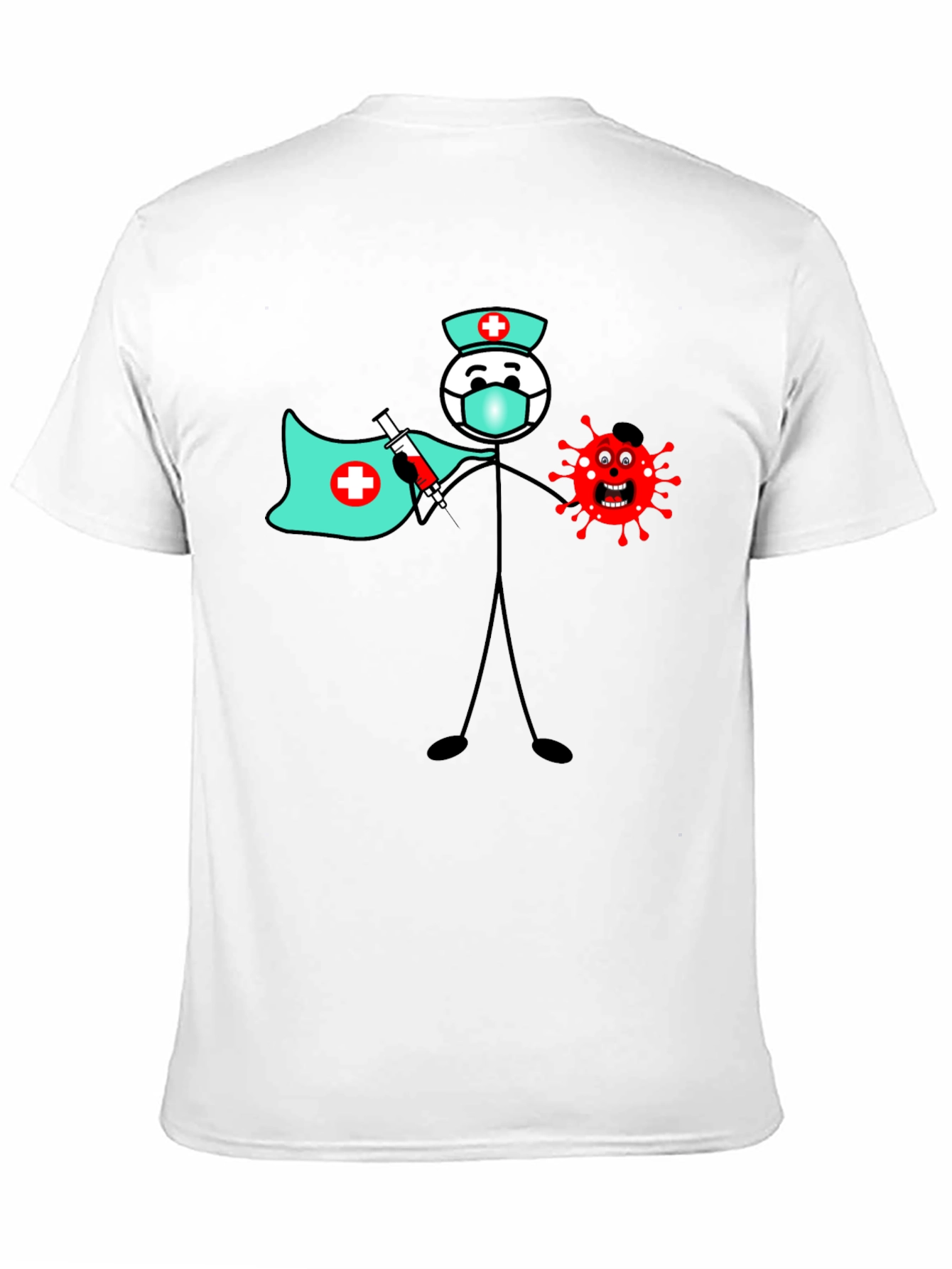 Superhero Nurse Cartoon Graphic T-Shirt