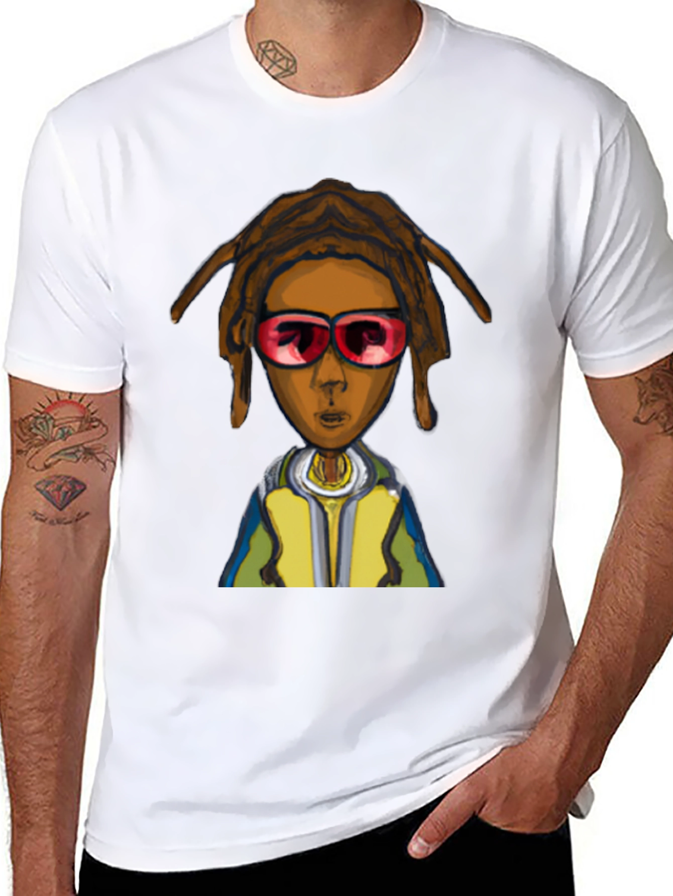Cartoon Character Graphic Black Tee