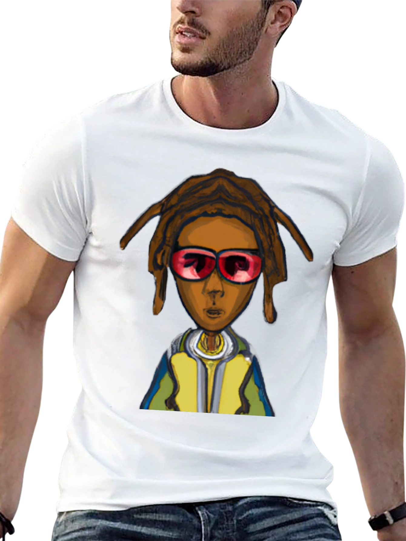Cartoon Character Graphic Black Tee