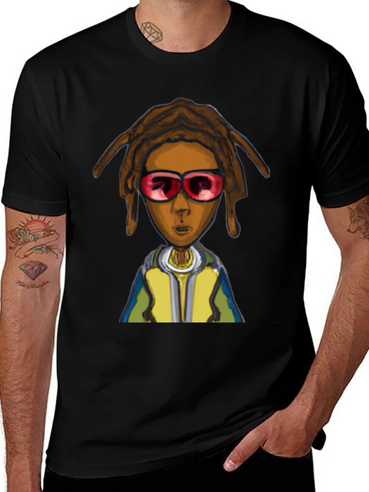 Cartoon Character Graphic Black Tee