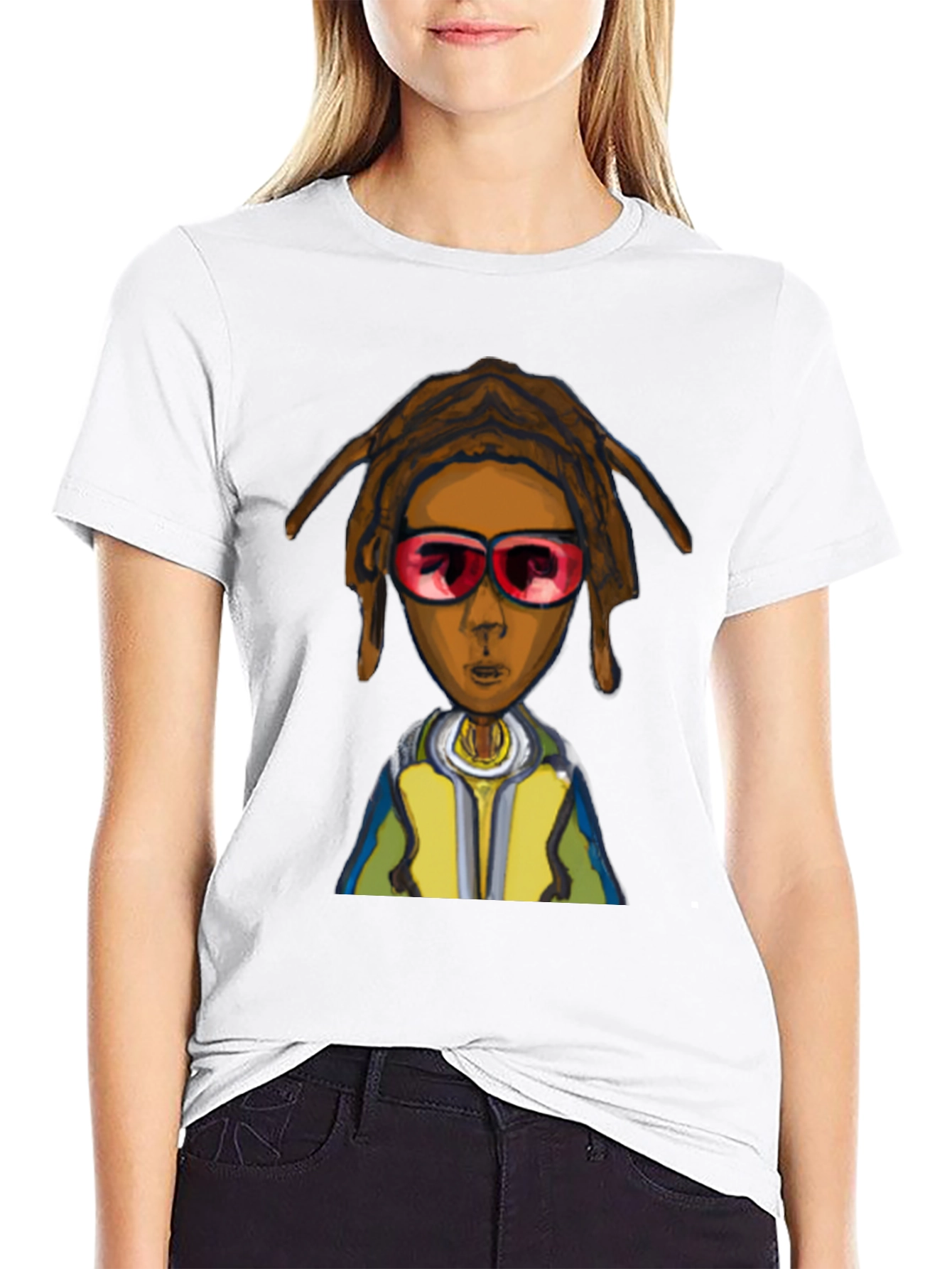 Cartoon Character Graphic Black Tee