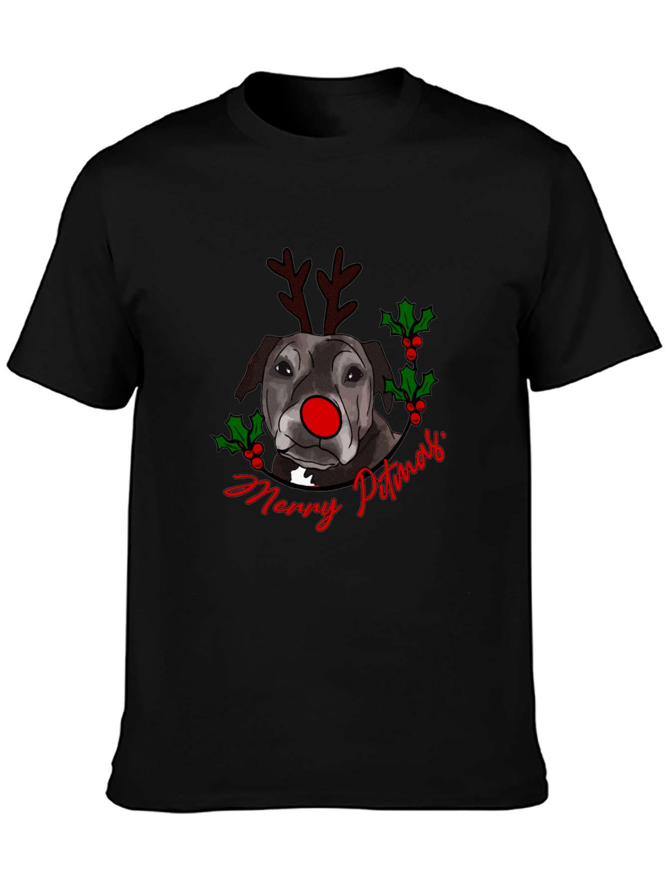 Merry Pitmas Dog Christmas T-Shirt