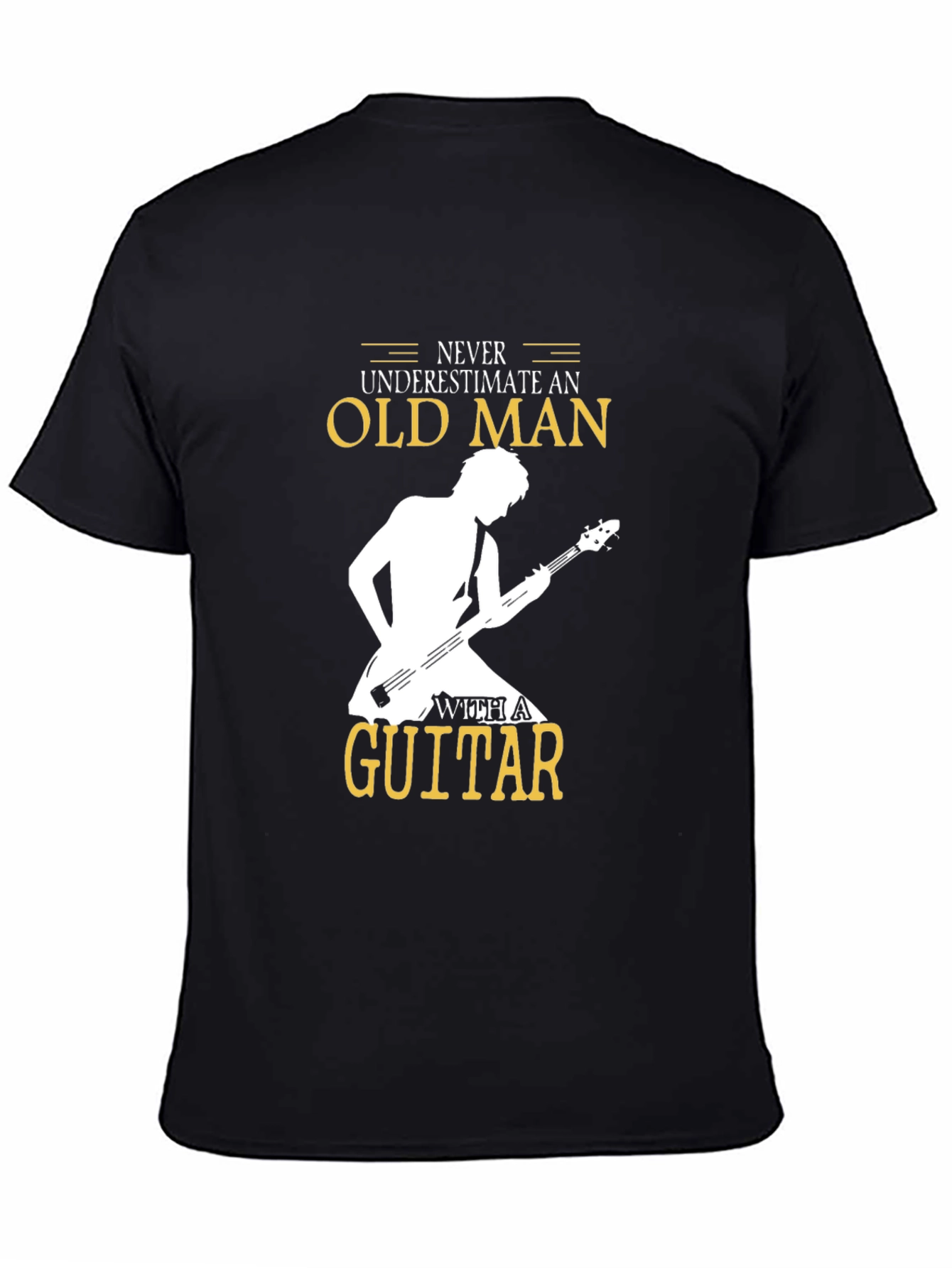 Never Underestimate Old Man Guitar T-Shirt