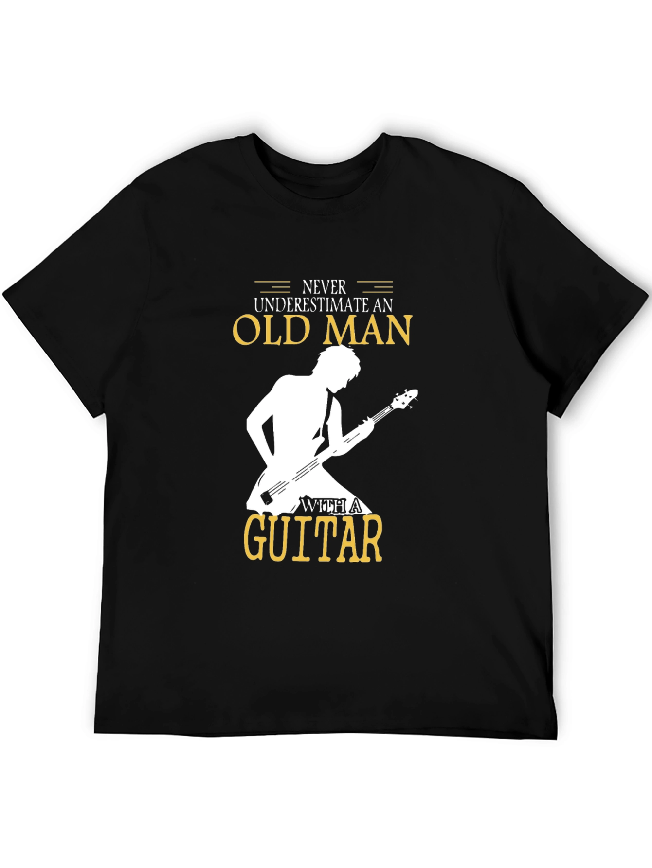 Never Underestimate Old Man Guitar T-Shirt