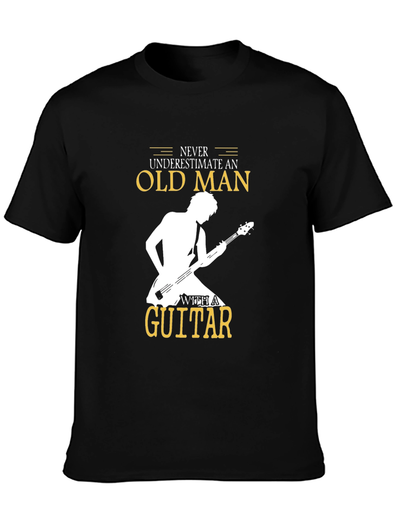 Never Underestimate Old Man Guitar T-Shirt