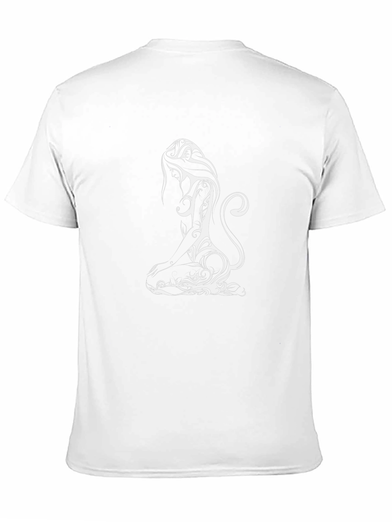 Black T-Shirt with White Tribal Woman Design