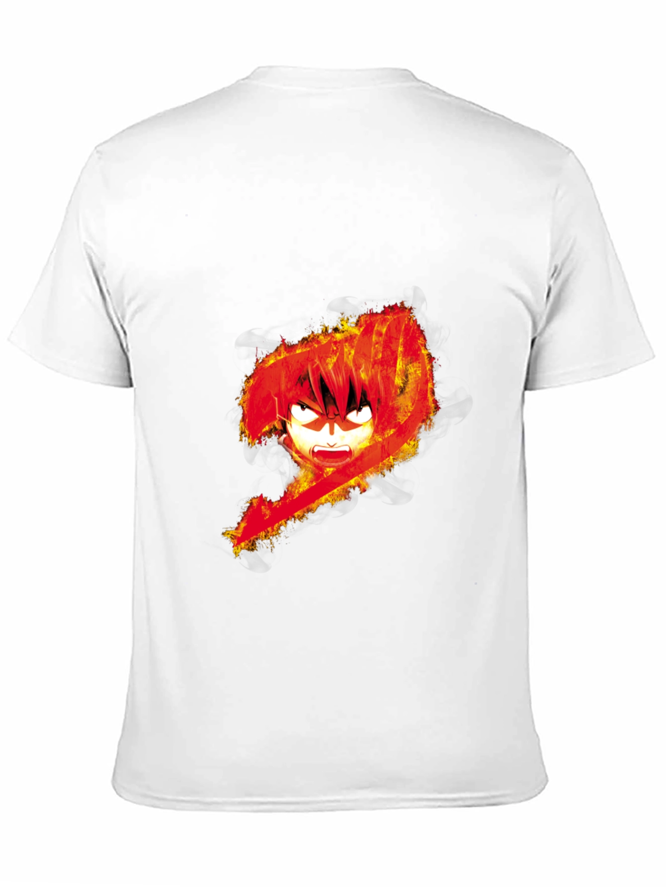 Fiery Anime Graphic Black T-Shirt