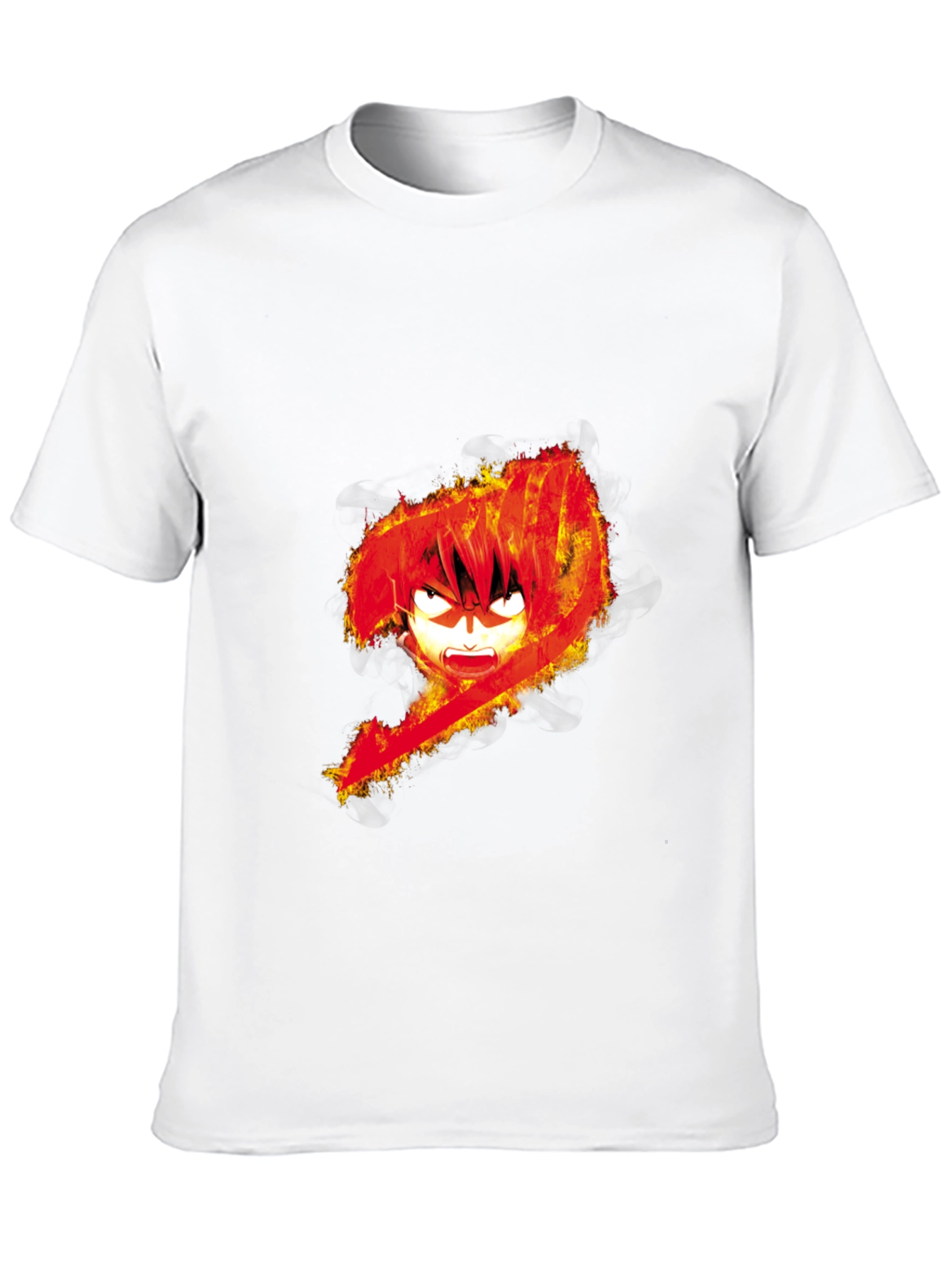 Fiery Anime Graphic Black T-Shirt