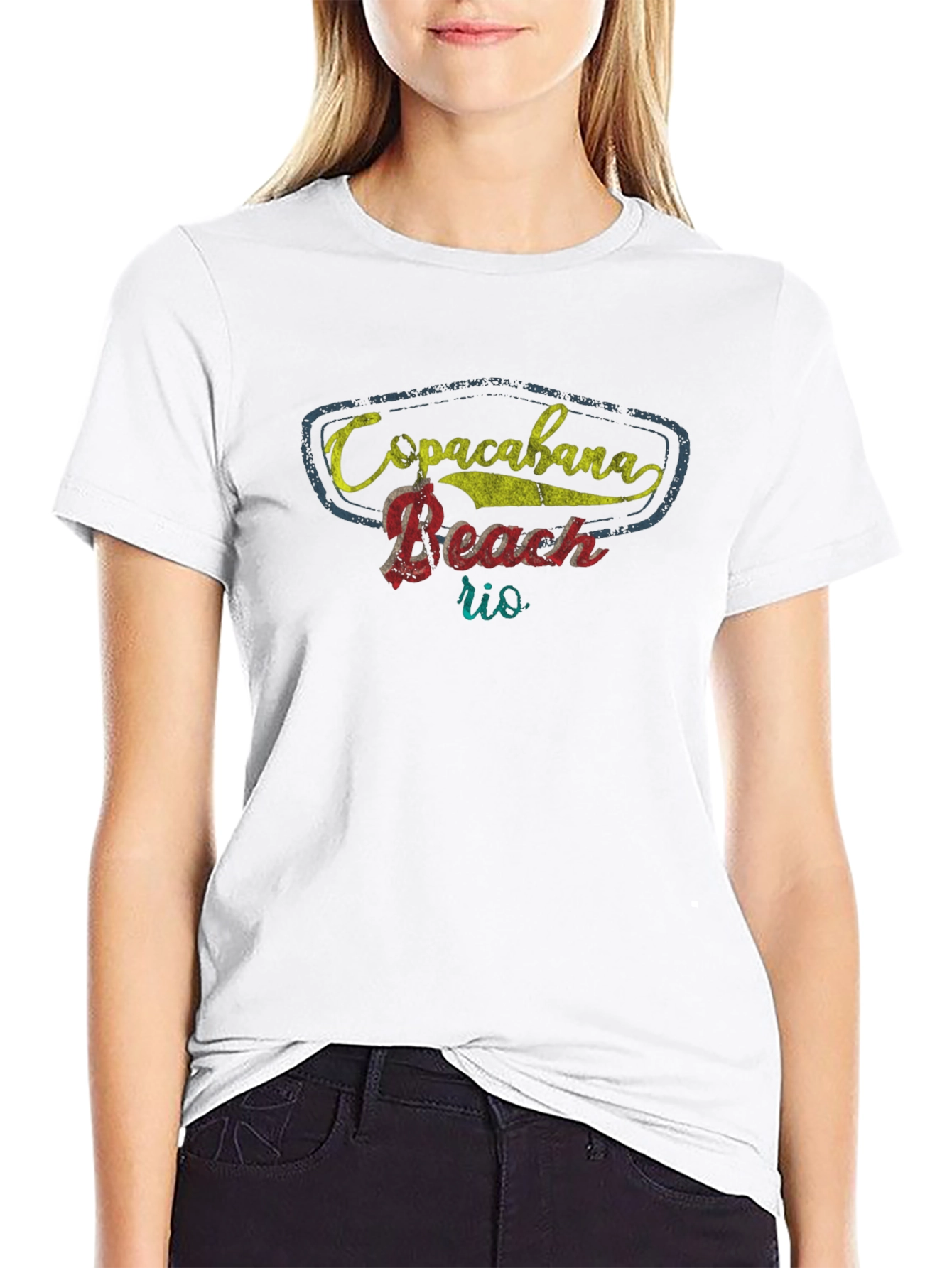 Copacabana Beach Rio Graphic Tee - Retro Style
