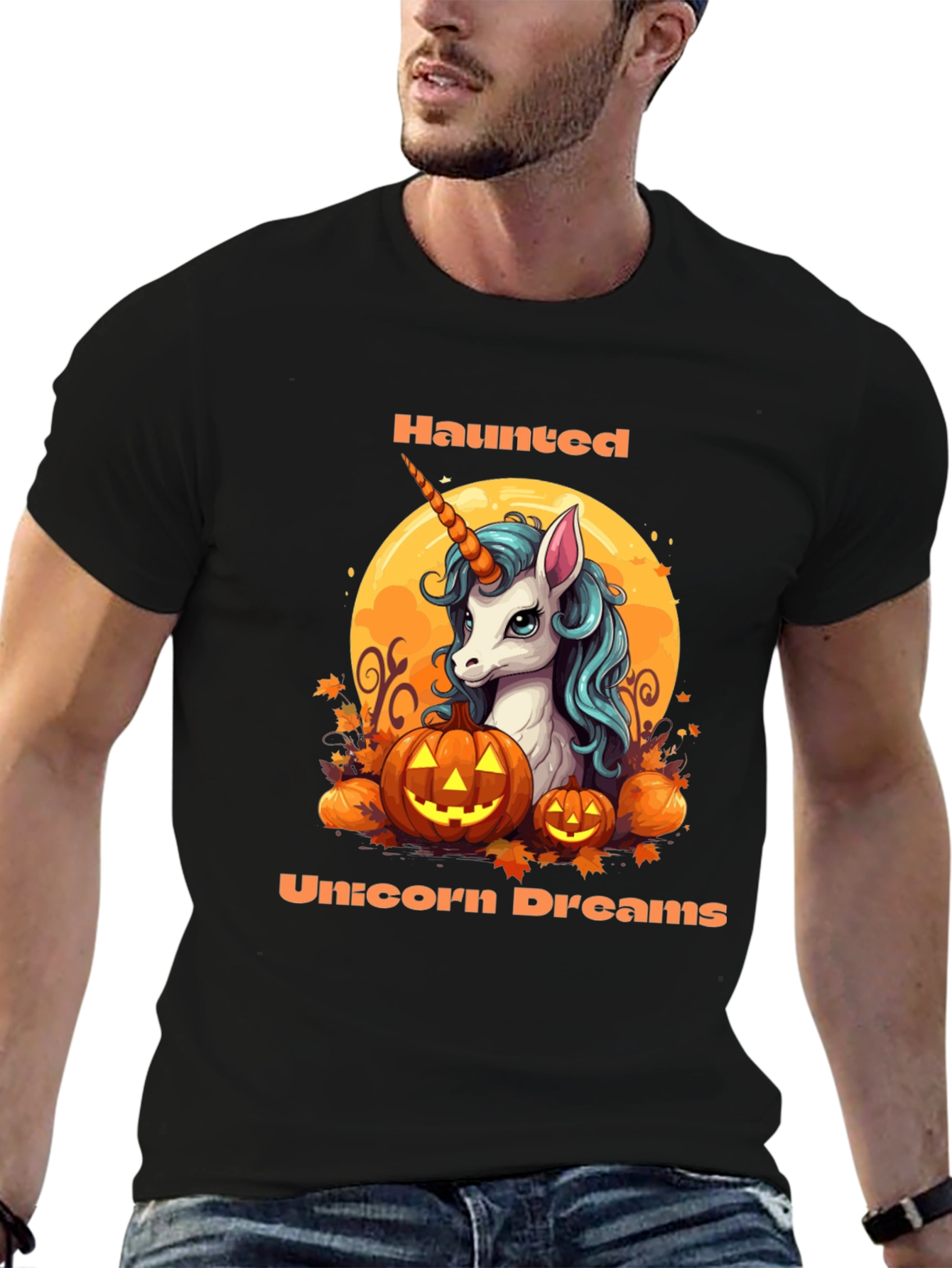 Haunted Unicorn Dreams Halloween T-Shirt