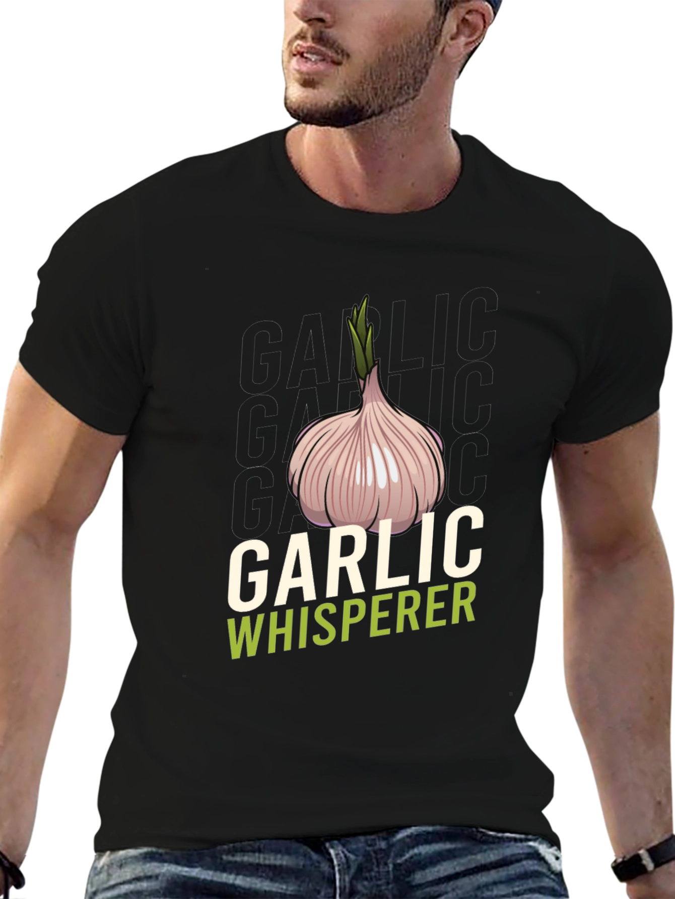 Garlic Whisperer Graphic Tee - Black Cotton Shirt