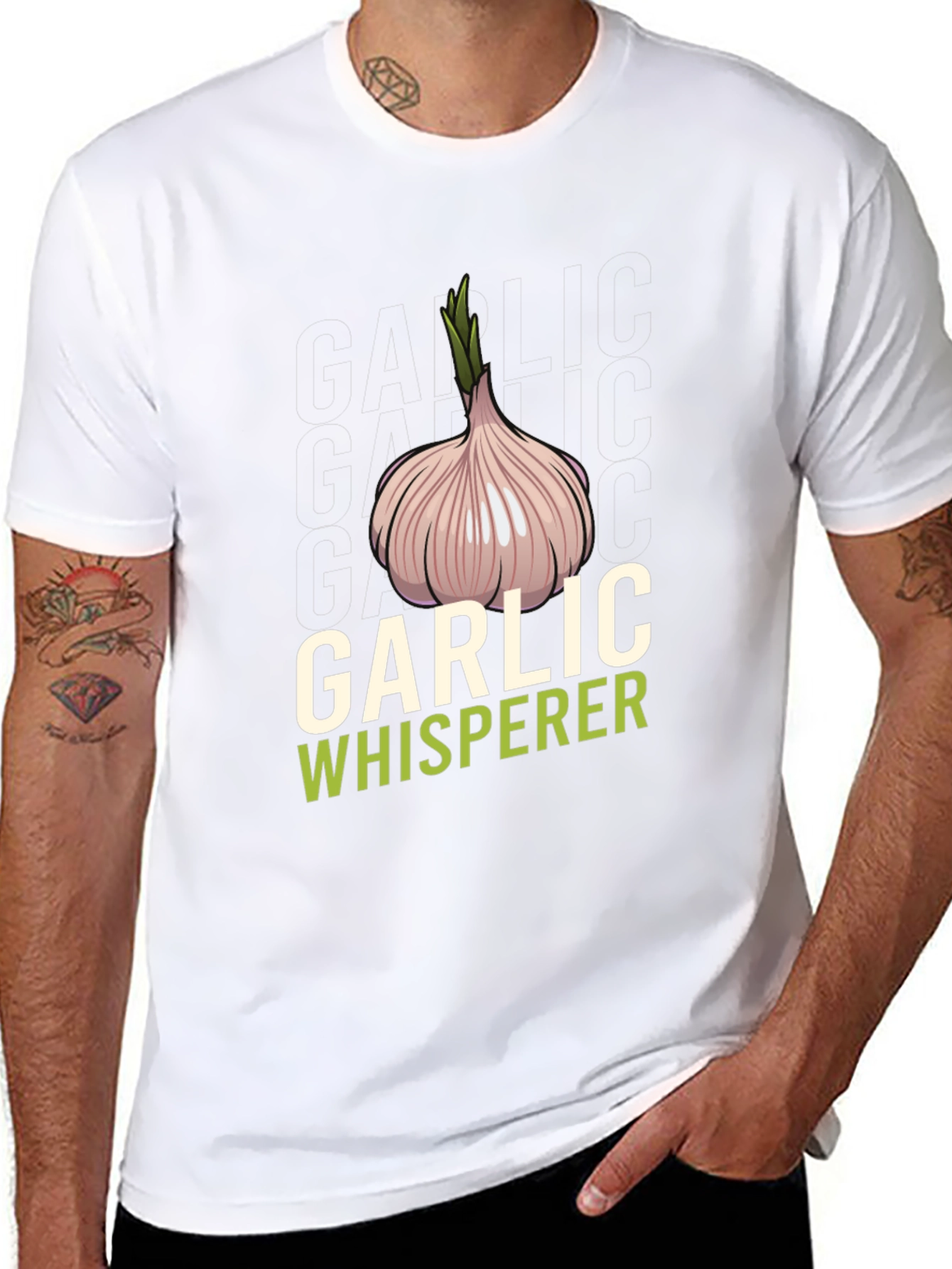 Garlic Whisperer Graphic Tee - Black Cotton Shirt