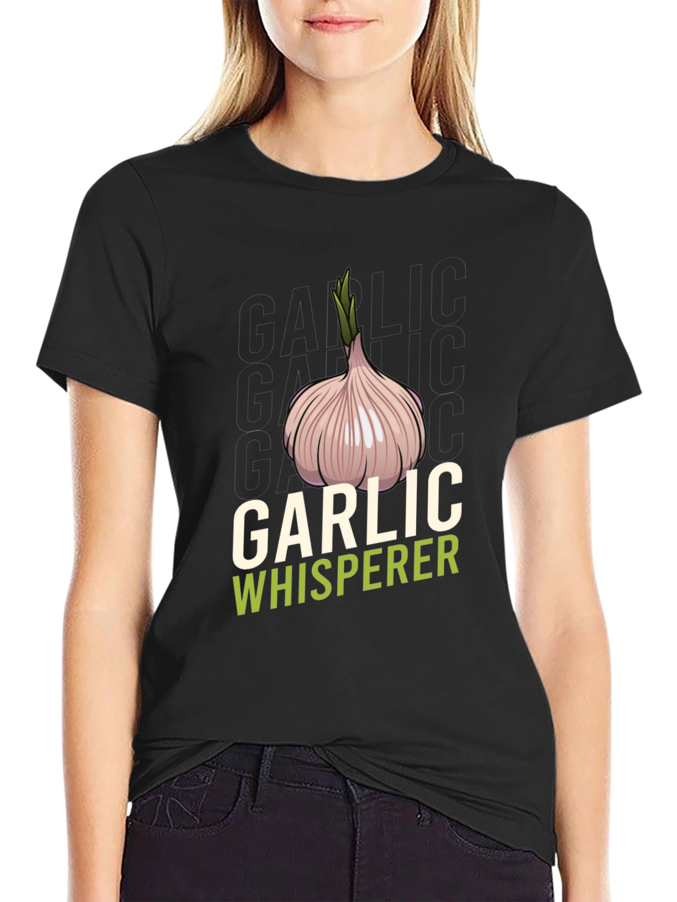 Garlic Whisperer Graphic Tee - Black Cotton Shirt