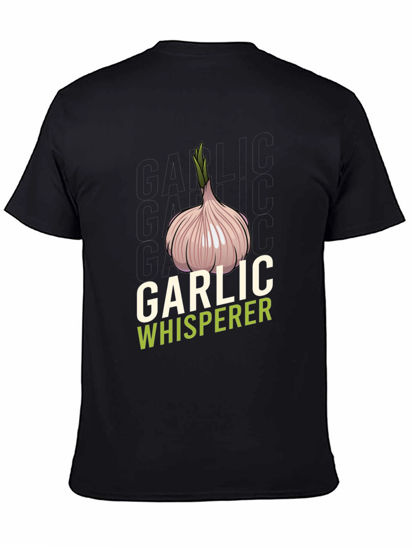 Garlic Whisperer Graphic Tee - Black Cotton Shirt