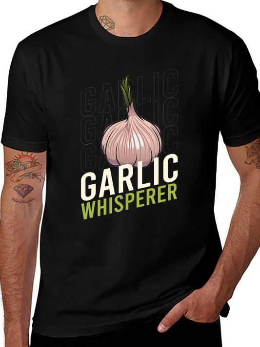 Garlic Whisperer Graphic Tee - Black Cotton Shirt