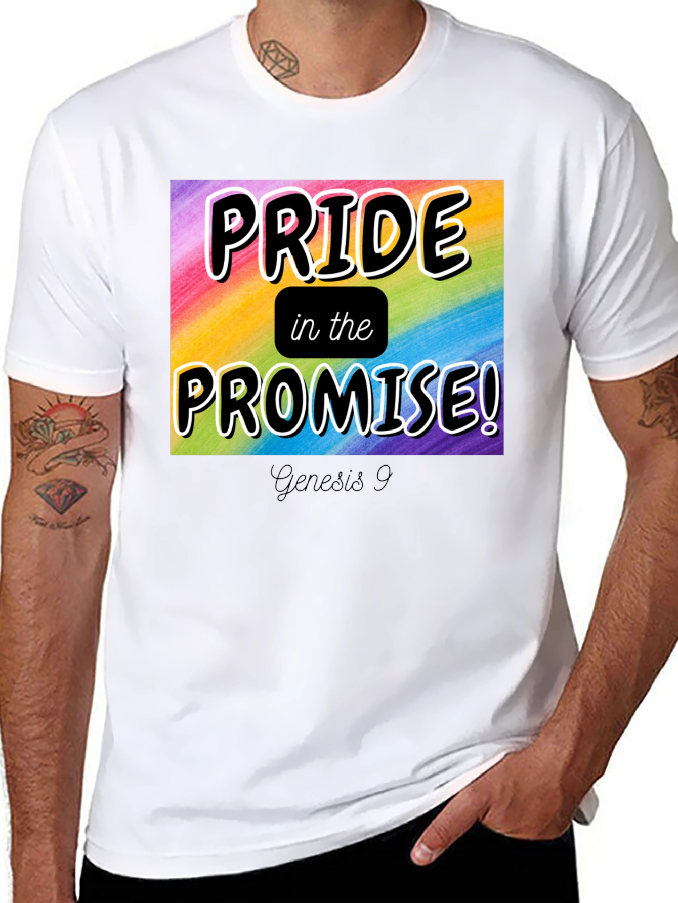 Pride in the Promise T-Shirt Rainbow LGBTQ+ Genesis 9