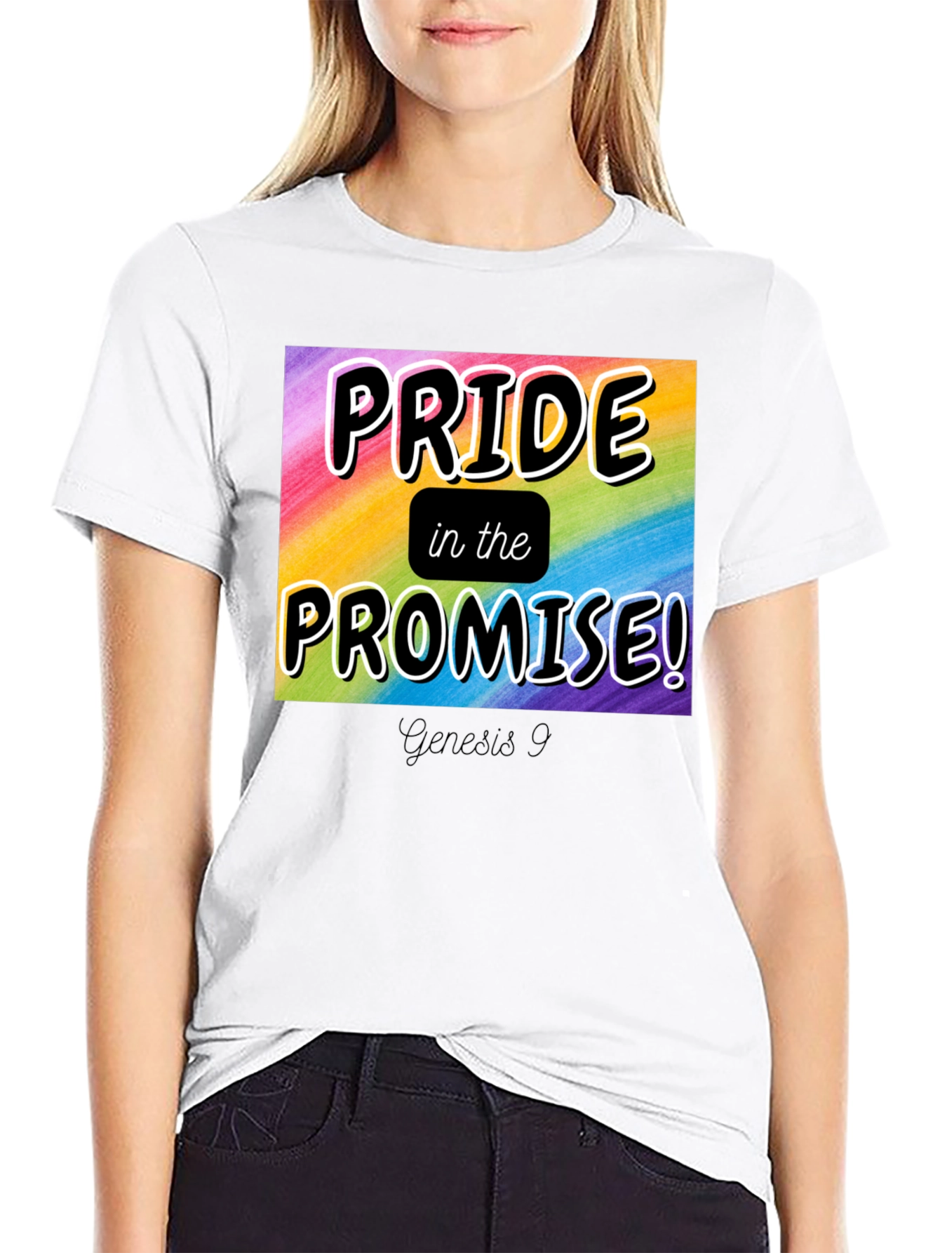 Pride in the Promise T-Shirt Rainbow LGBTQ+ Genesis 9