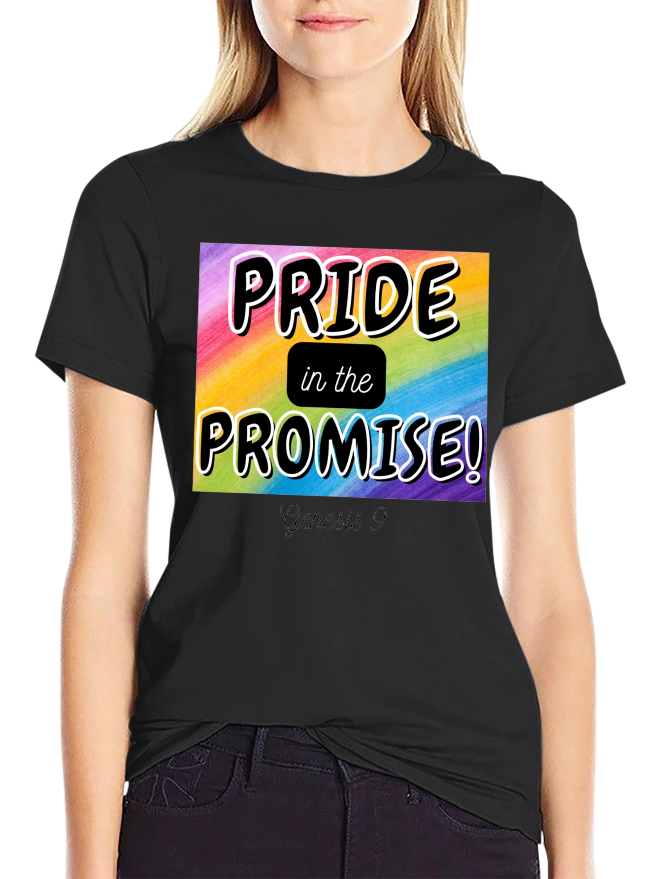 Pride in the Promise T-Shirt Rainbow LGBTQ+ Genesis 9