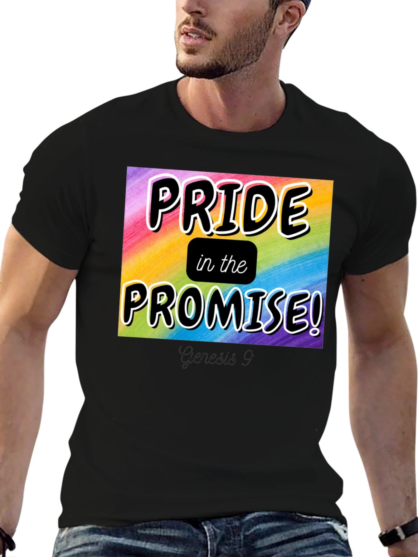 Pride in the Promise T-Shirt Rainbow LGBTQ+ Genesis 9