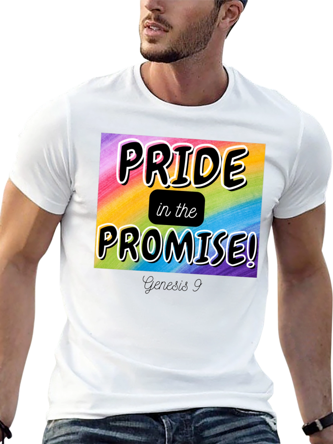 Pride in the Promise T-Shirt Rainbow LGBTQ+ Genesis 9