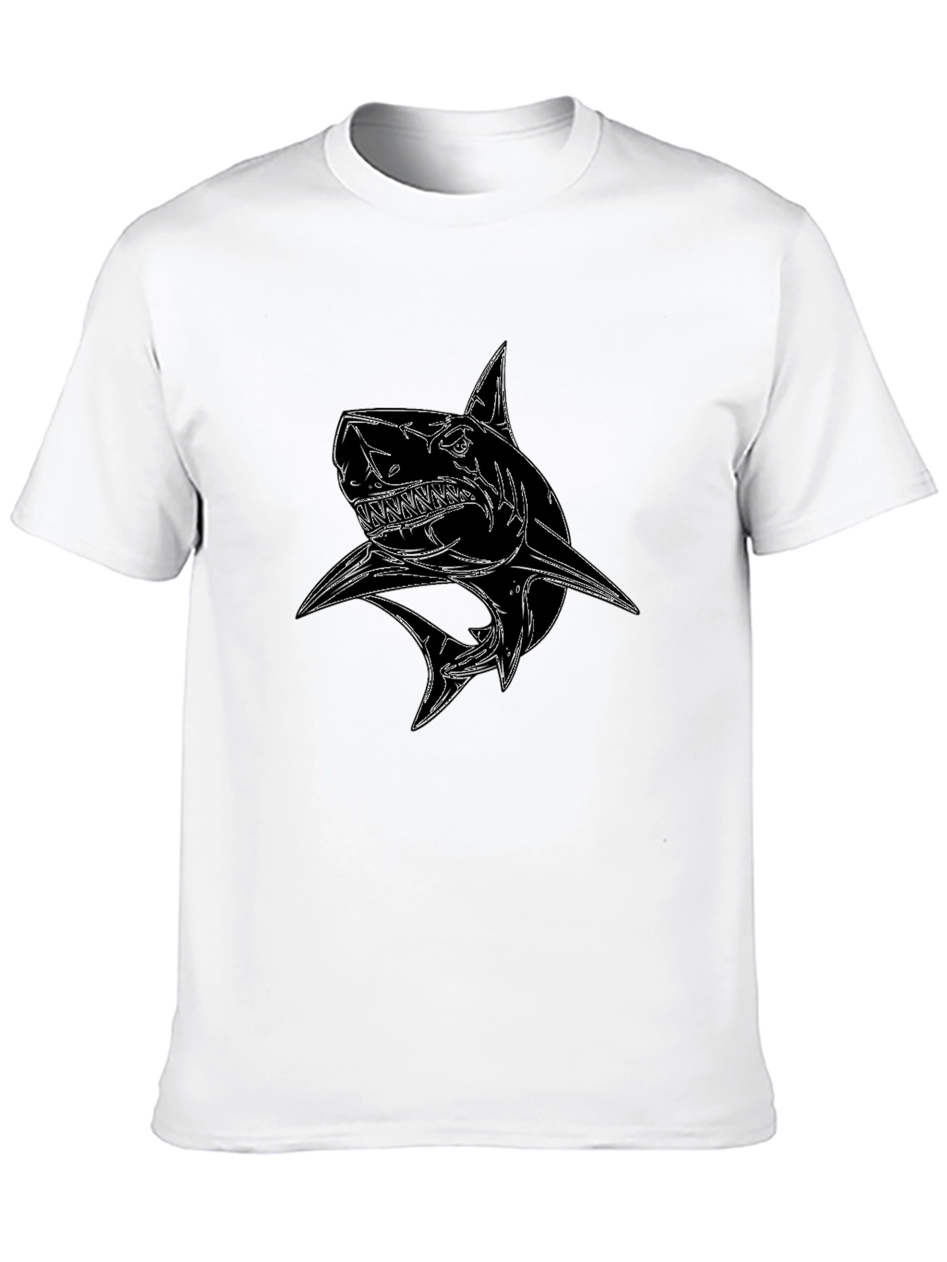 Shark Graphic Black T-Shirt - Stylish Cotton Tee