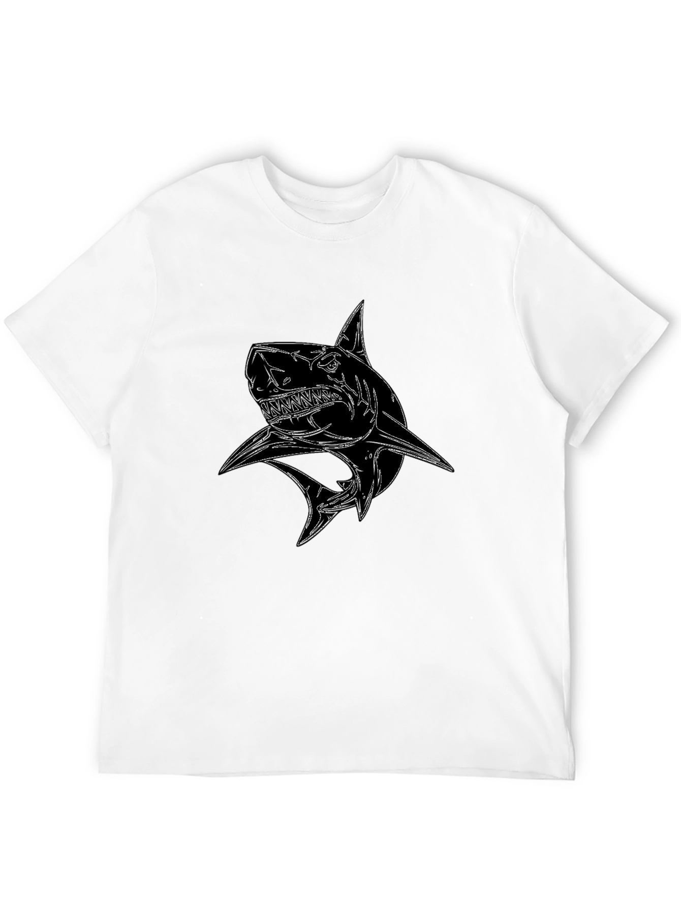 Shark Graphic Black T-Shirt - Stylish Cotton Tee