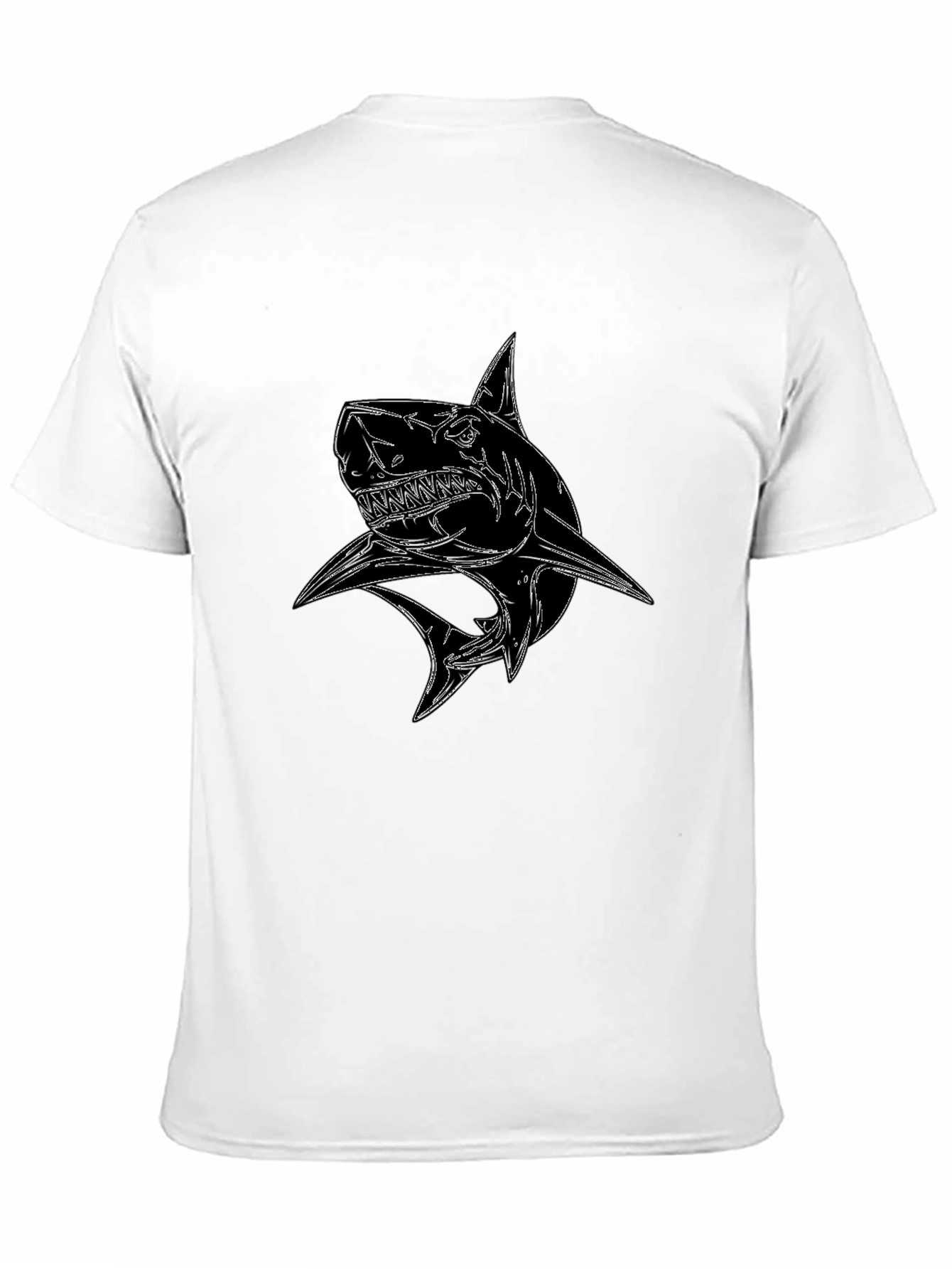 Shark Graphic Black T-Shirt - Stylish Cotton Tee