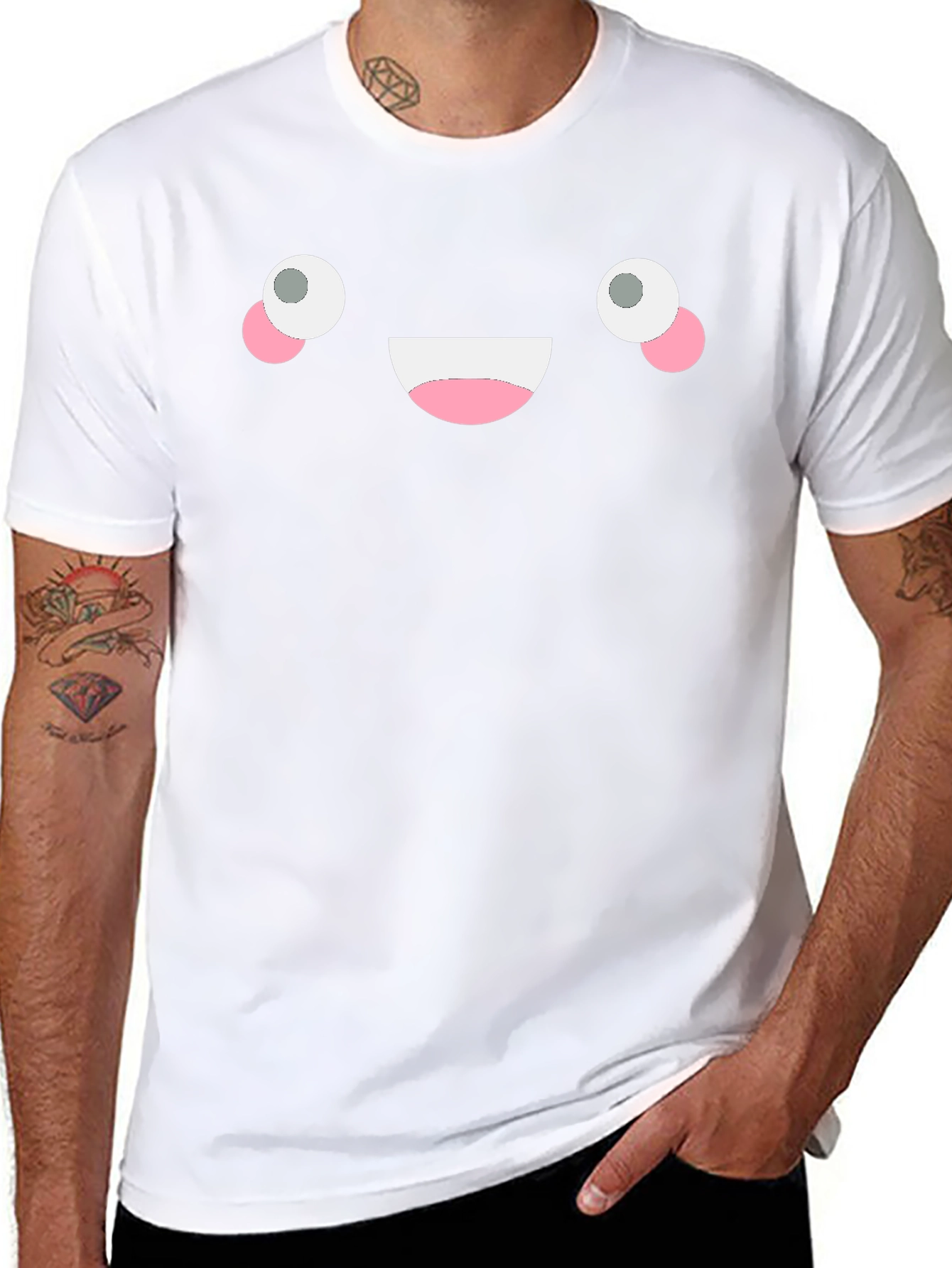 Happy Face Black T-Shirt - Fun Graphic Tee