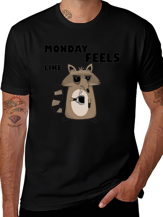Monday Feels Raccoon Graphic T-Shirt