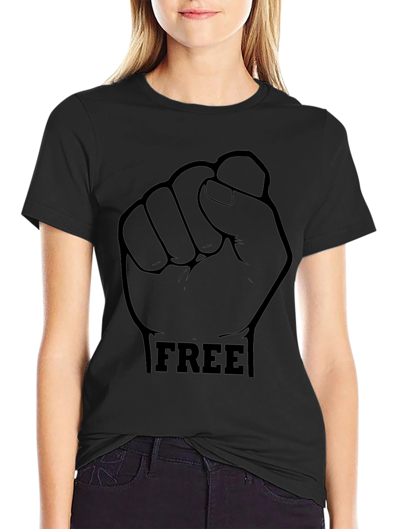 Black FREE Fist Graphic T-Shirt