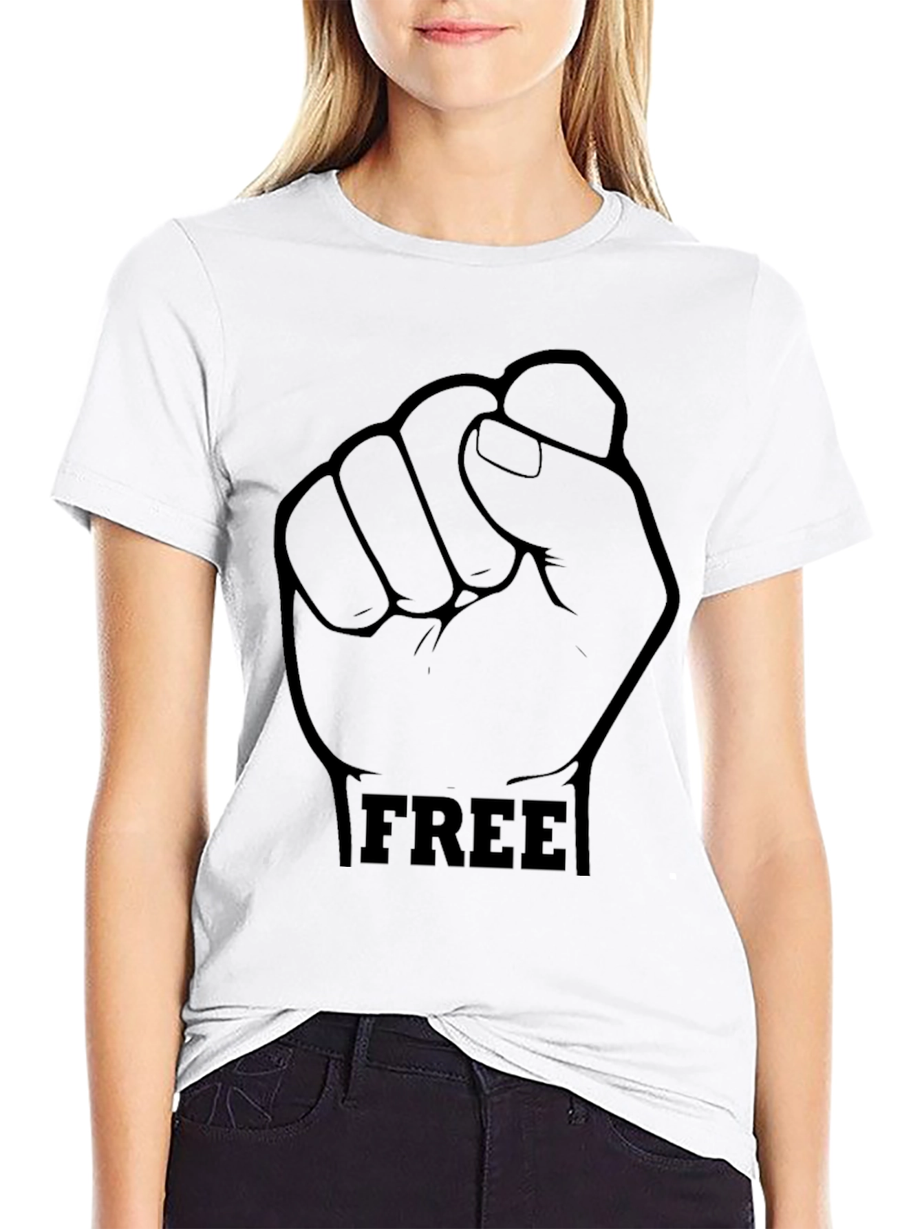 Black FREE Fist Graphic T-Shirt