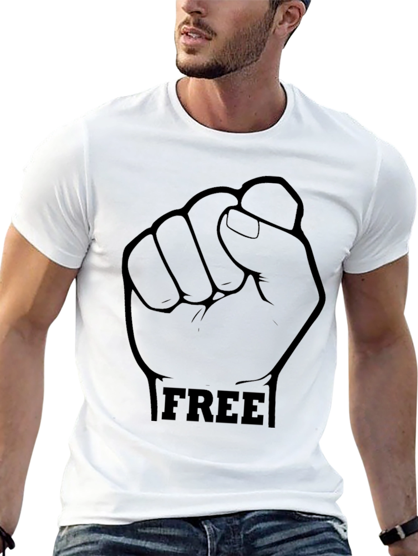 Black FREE Fist Graphic T-Shirt