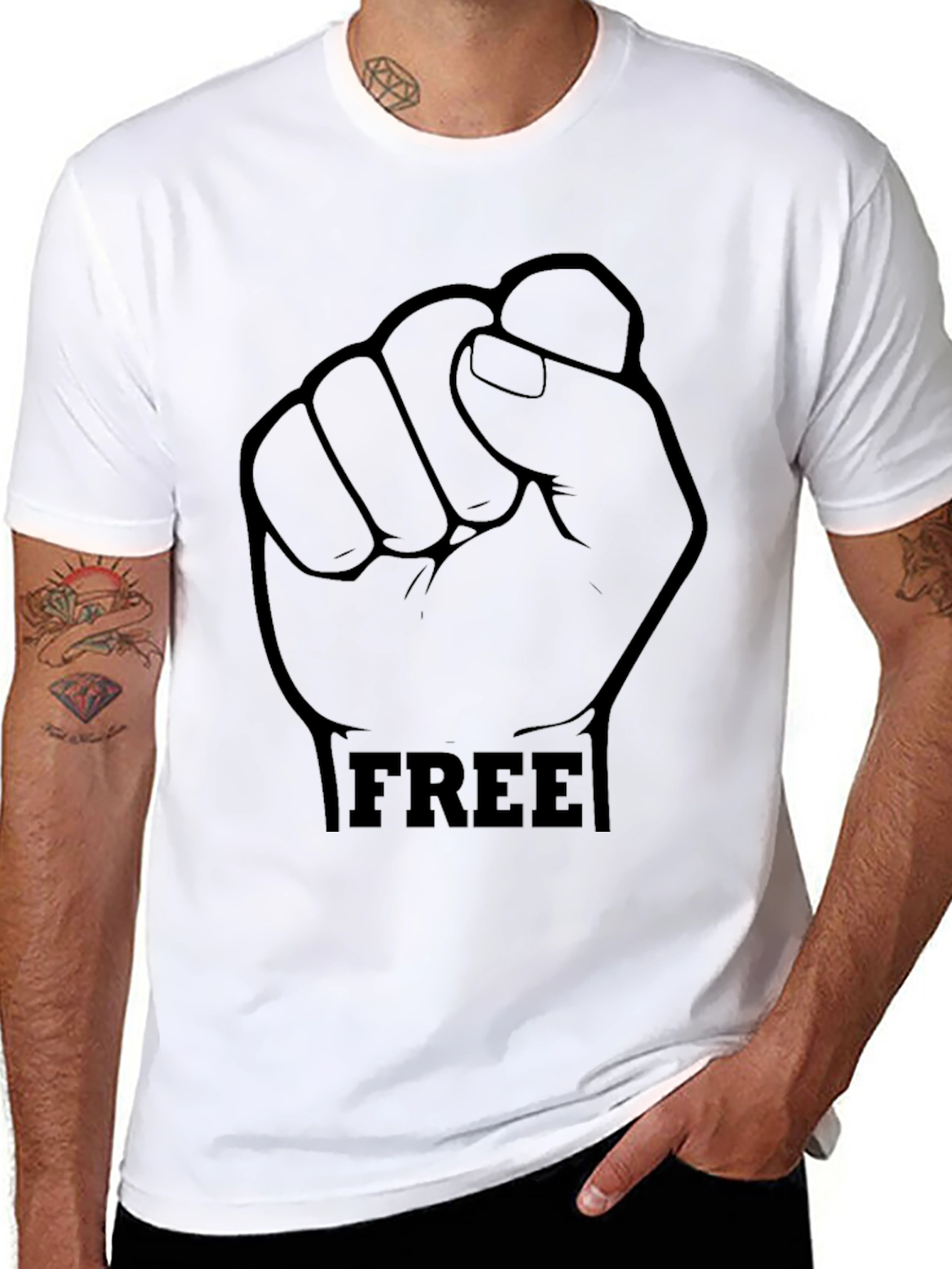Black FREE Fist Graphic T-Shirt