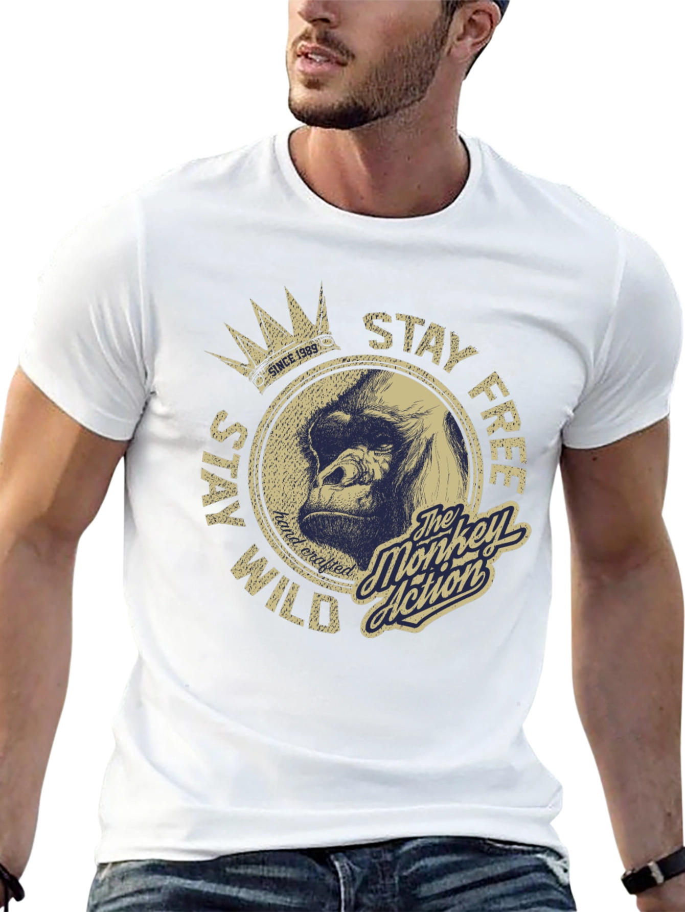 Stay Wild Monkey Graphic T-Shirt