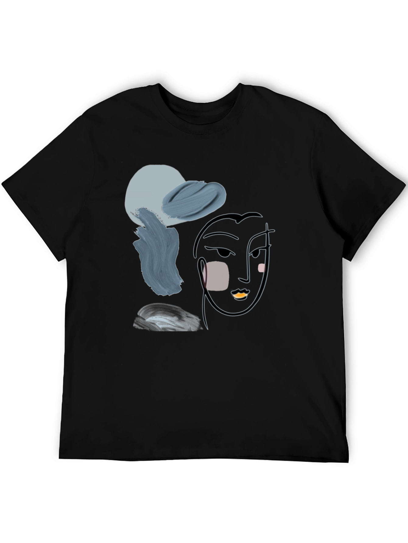Abstract Face Graphic T-Shirt - Modern Art Tee