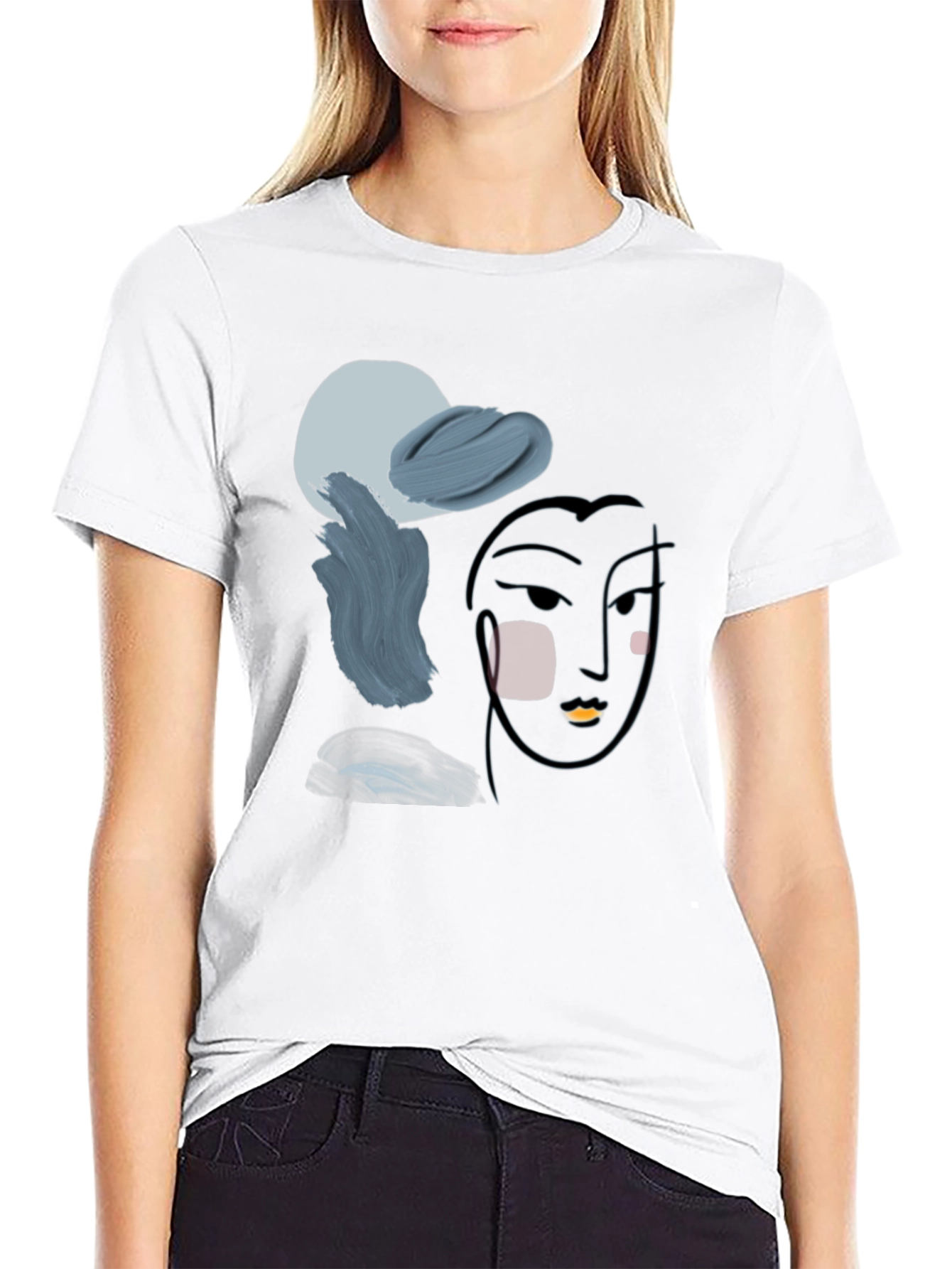 Abstract Face Graphic T-Shirt - Modern Art Tee