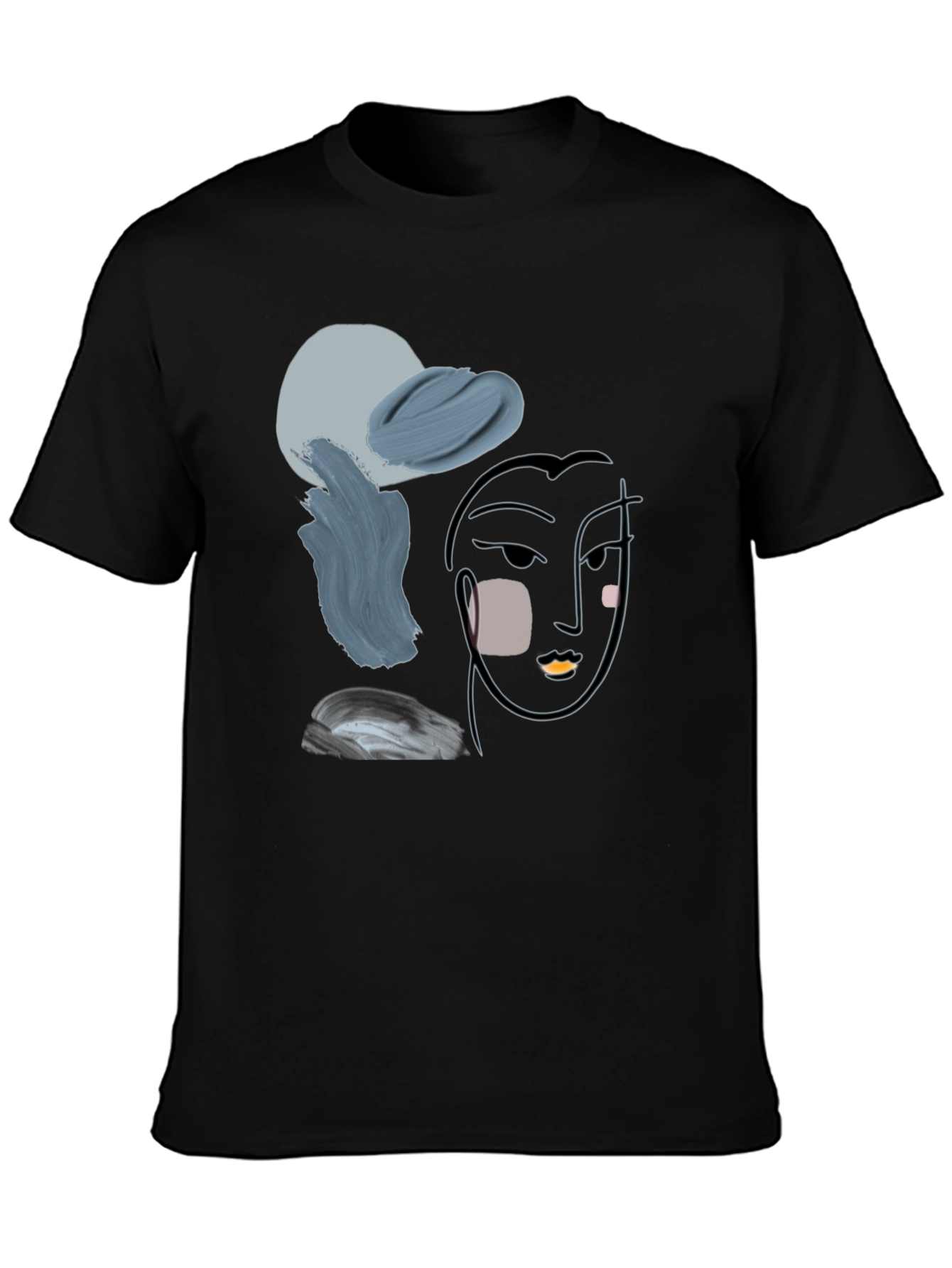 Abstract Face Graphic T-Shirt - Modern Art Tee