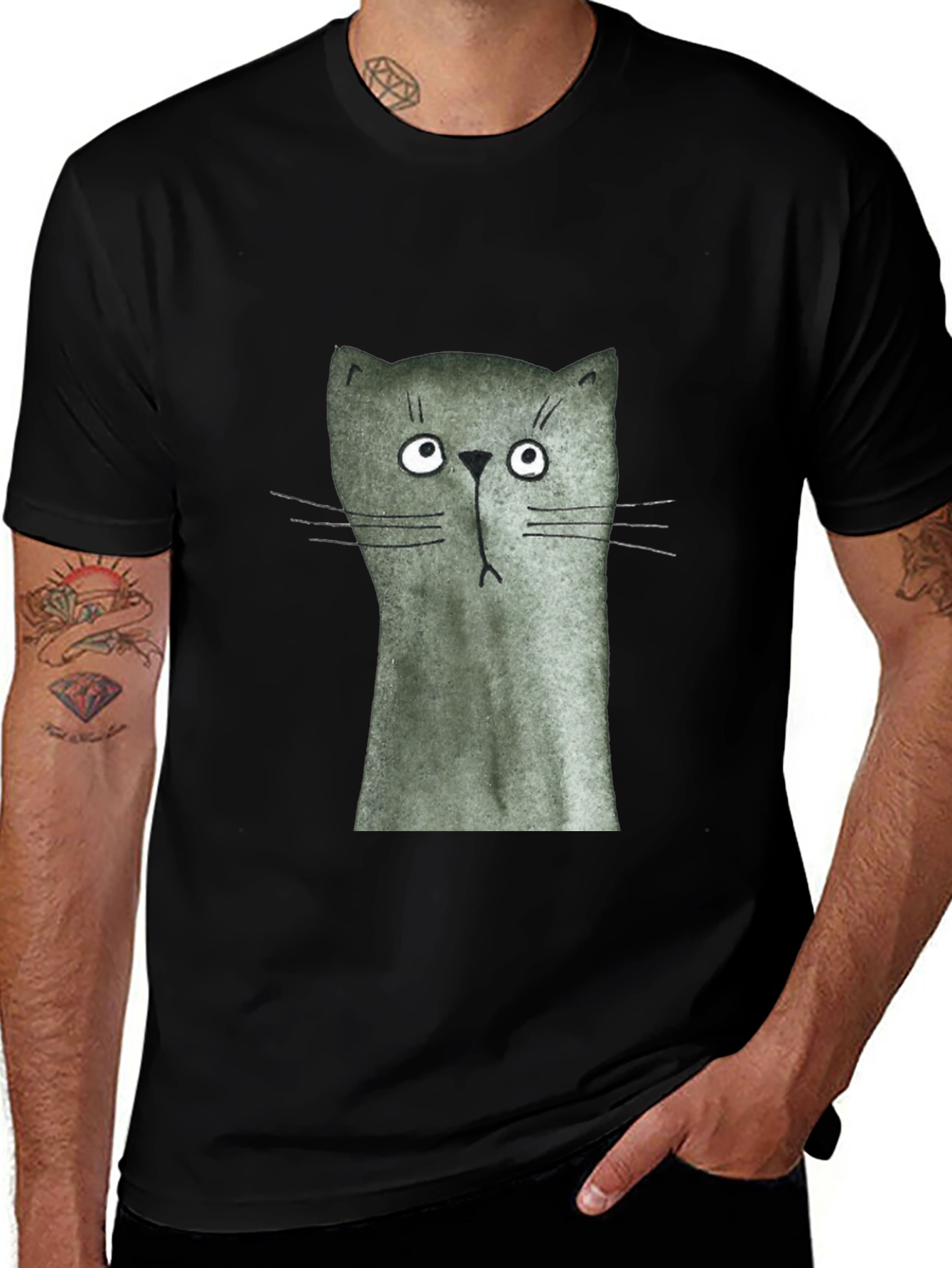 Funny Cat Graphic Print T-Shirt